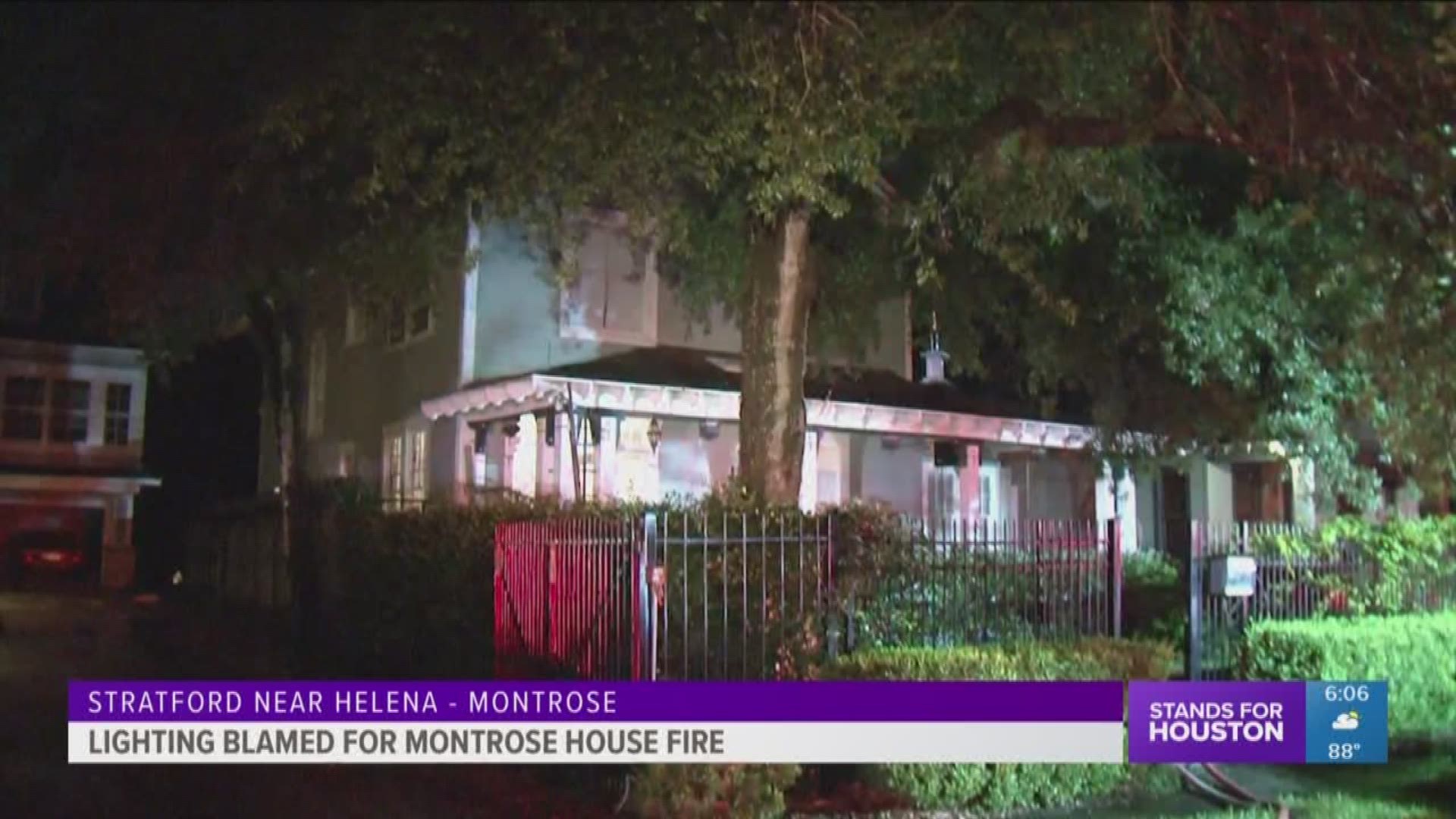 Firefighters say lightning is to blame for a fire that broke out in Montrose overnight. Four children were inside at the time with the nanny when they heard the noise and got out fast.