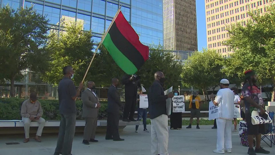 Demonstrations held in Houston showing support for Haitian migrants