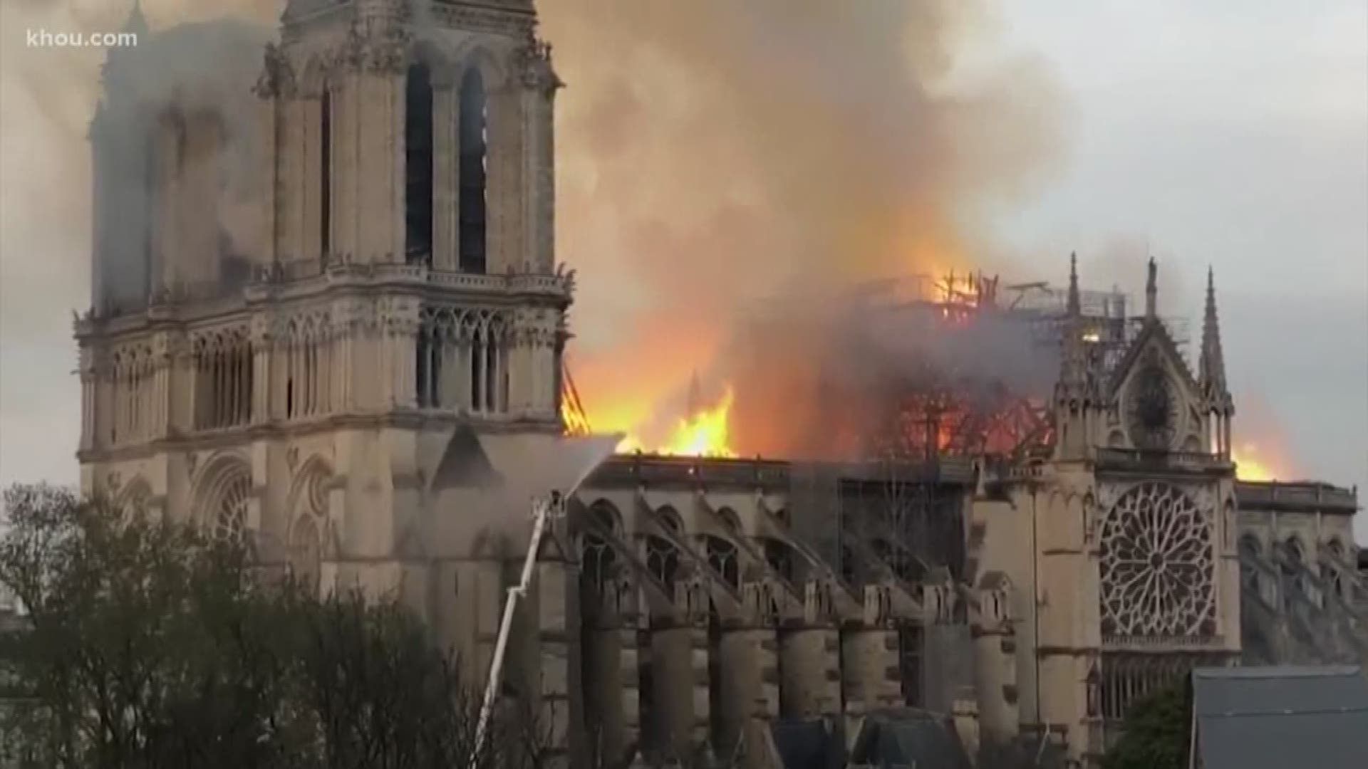 Firefighters are working to save the priceless artwork inside the Notre Dame in Paris as the iconic cathedral continues to burn.