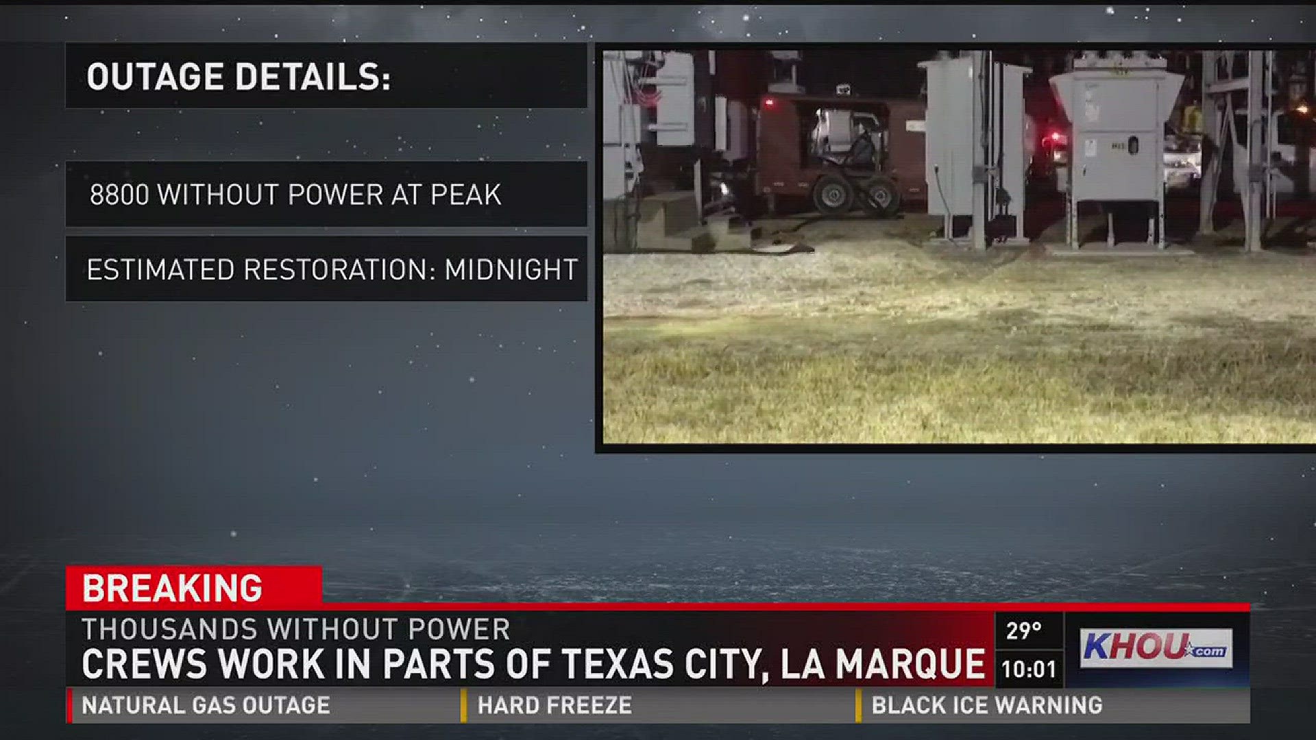A large power outage has been reported in Texas City and La Marque on Wednesday evening.