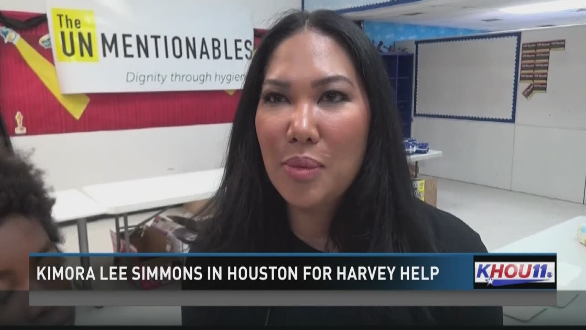 Designer and businesswoman Kimora Lee Simmons came to Houston to help distribute supplies to victims of Hurricane Harvey.