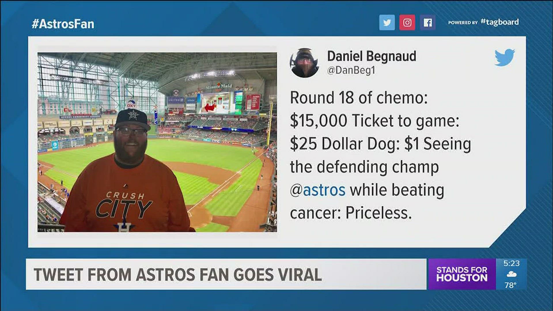 A tweet from Astros fan Daniel Begnaud has gone viral, and it's one that will tug at your heartstrings.