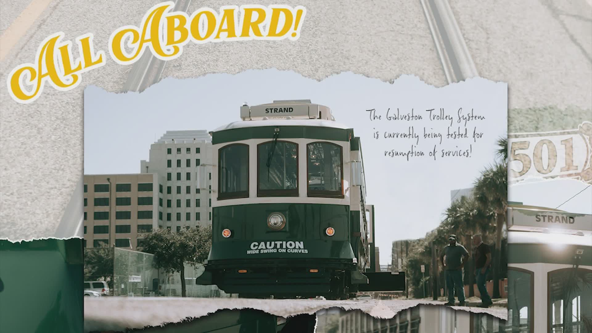 The City of Galveston announced Monday three of its four historic rail trolleys are undergoing testing and should be ready for passengers this summer.