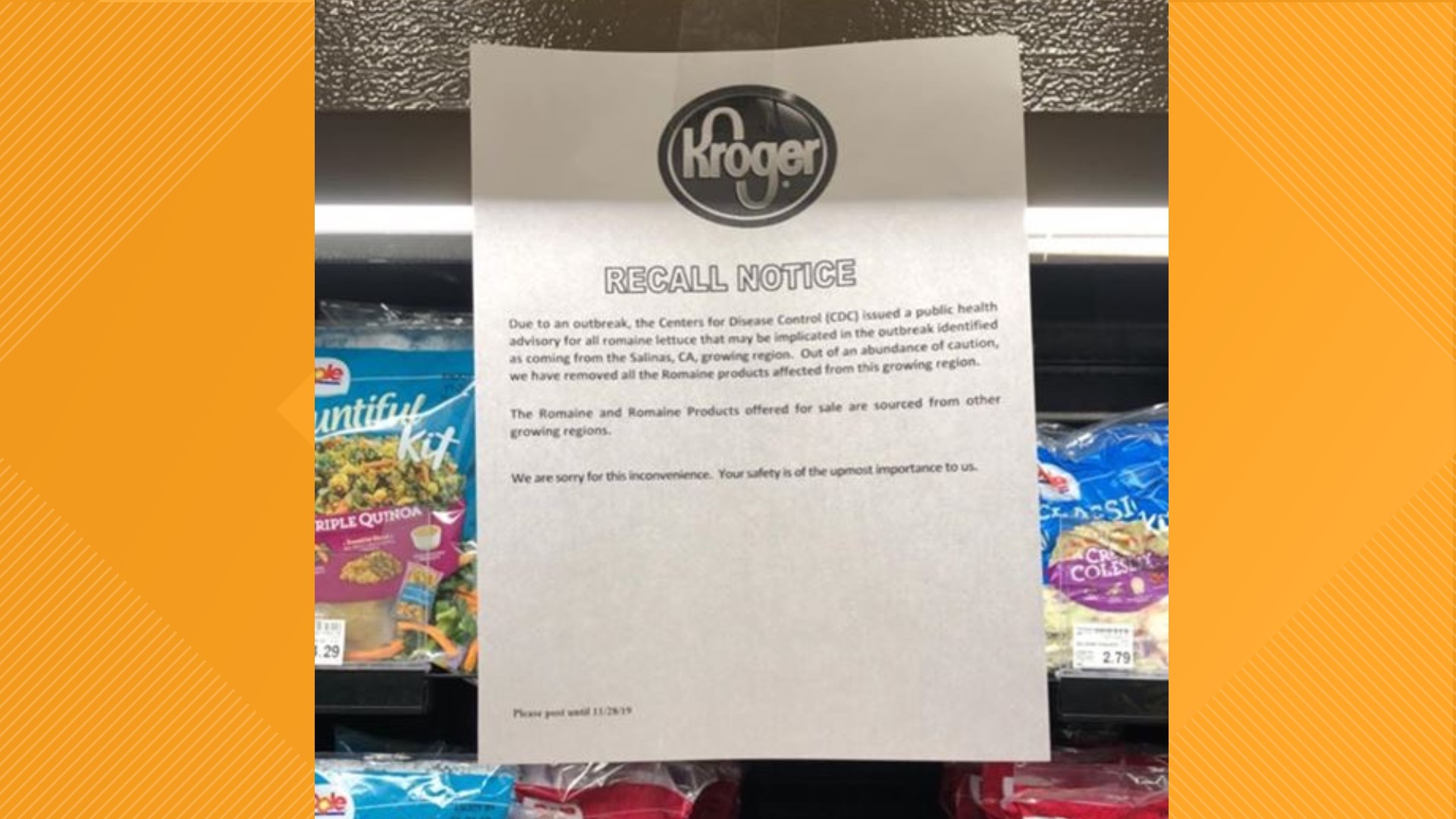 HEB, Kroger removes all romaine lettuce products from stores