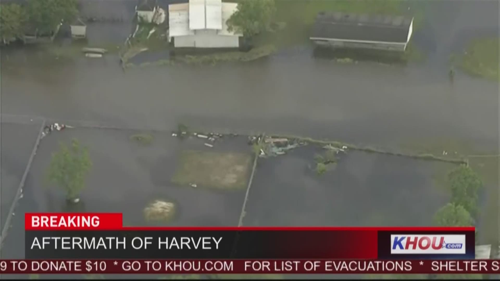 Aerial view of Harvey flooding in Sienna Plantation
