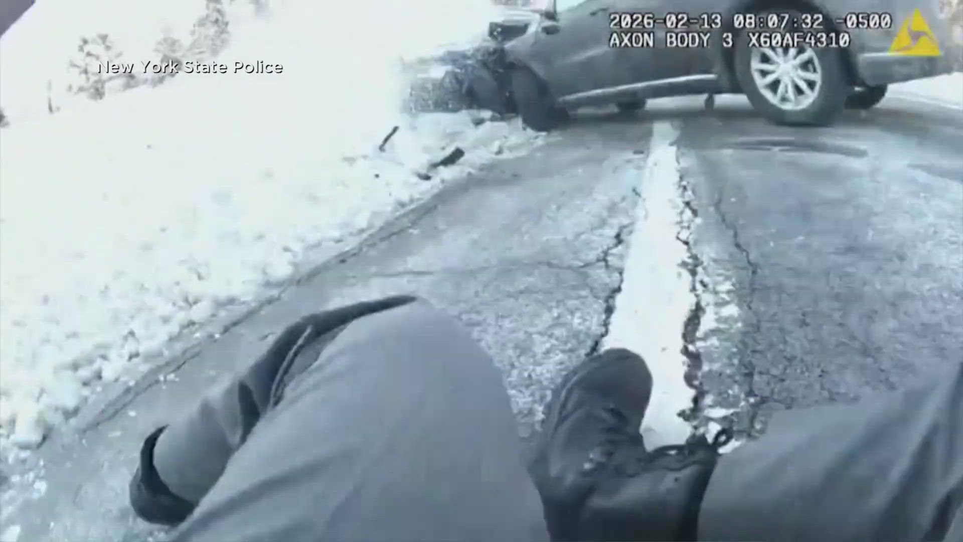 Shocking video: New York State Trooper survives SUV barreling into ...