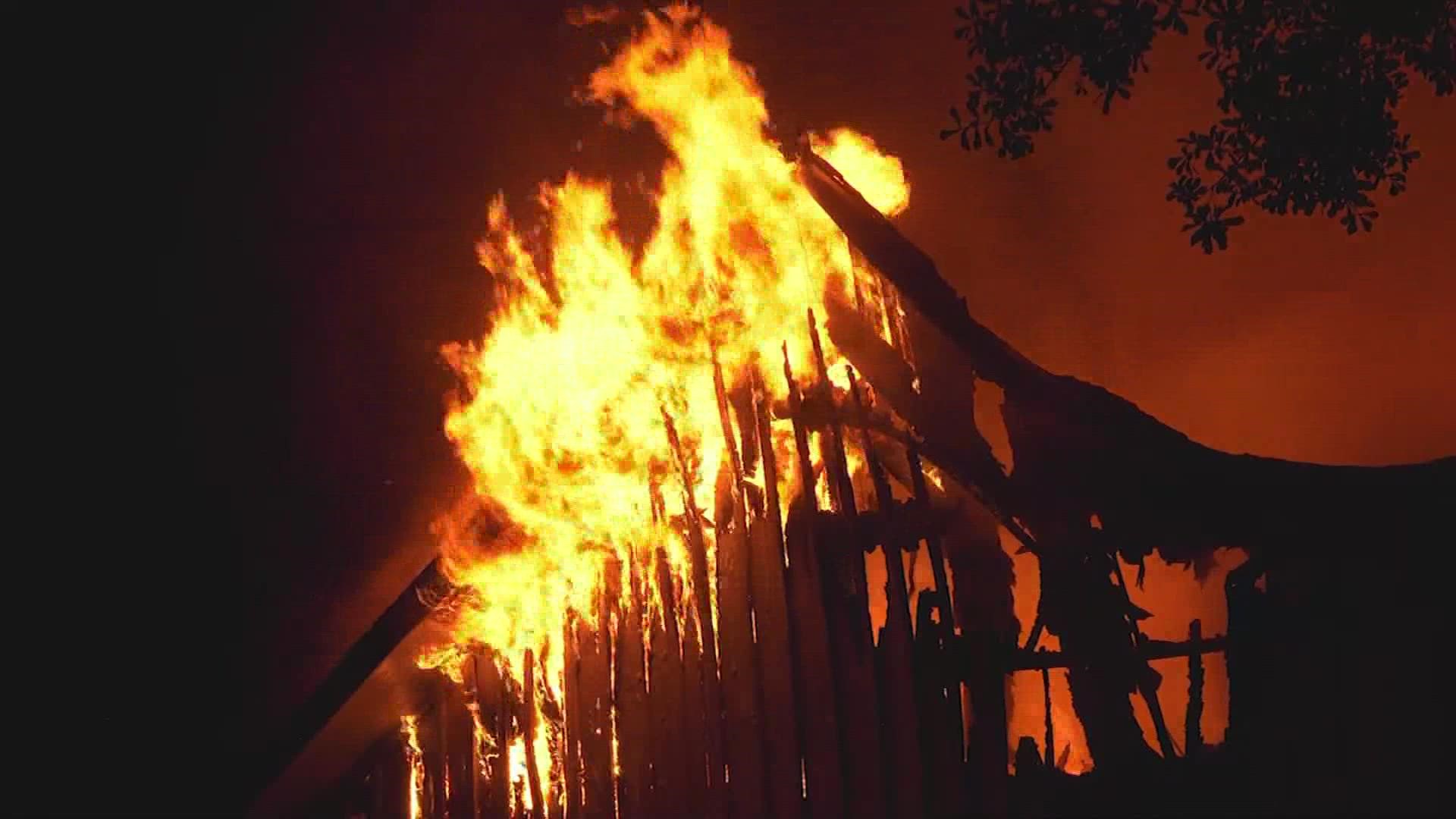 At least one person is dead following a house fire in northeast Houston early Wednesday, according to the Houston Fire Department.