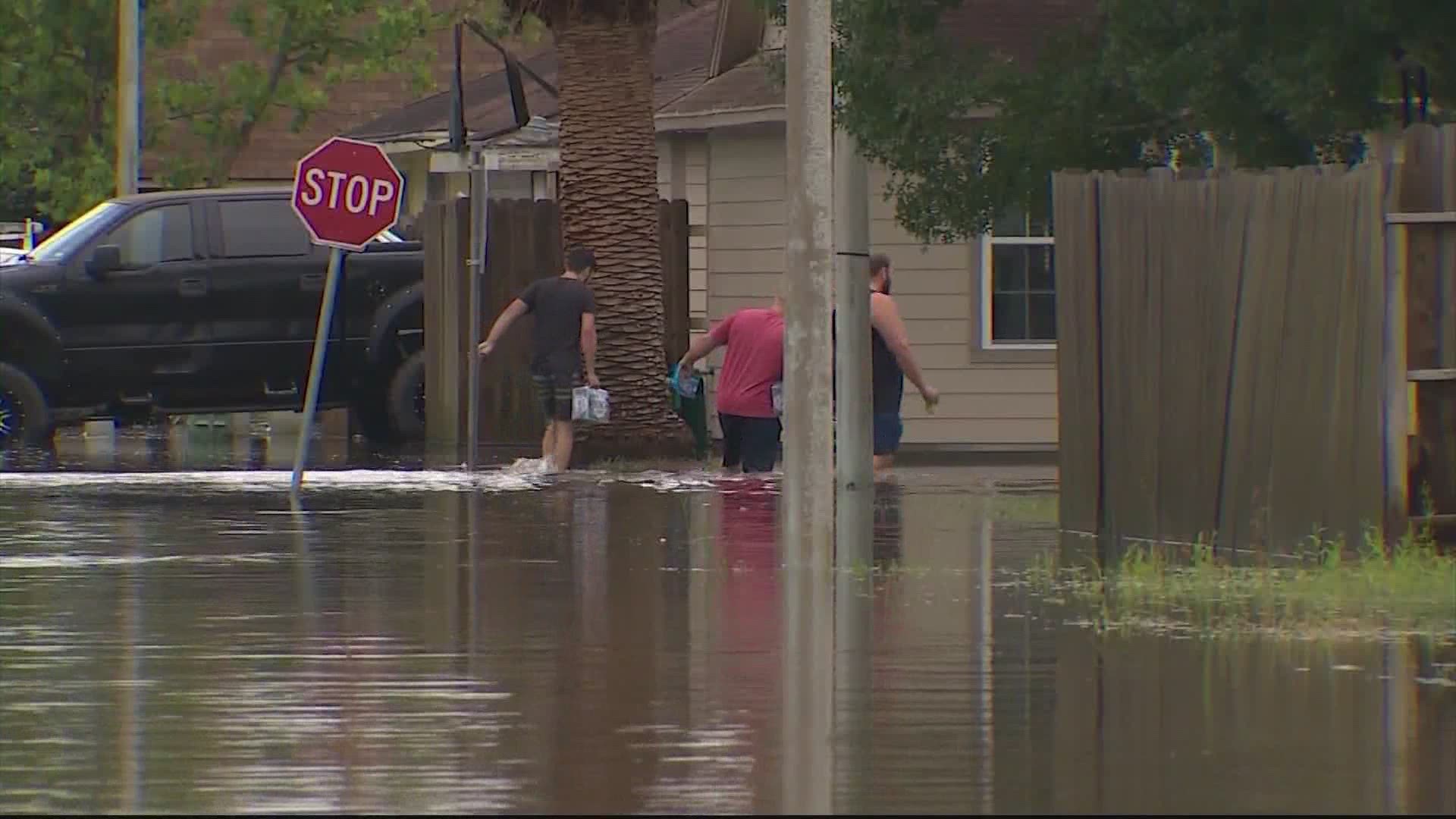 Galveston County officials have launched a survey to get an accurate count of just how many homes were damaged by flooding Friday in Bacliff.