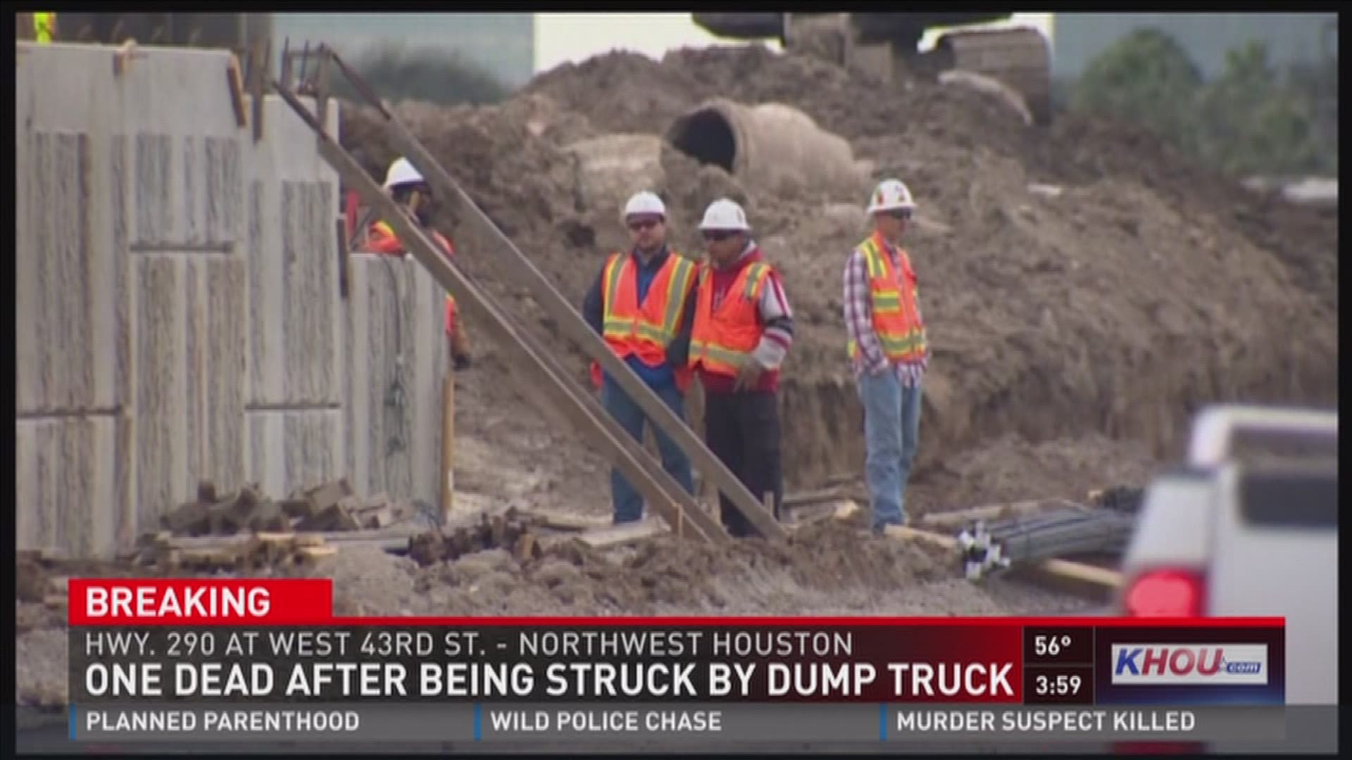 Construction worker killed by dump truck