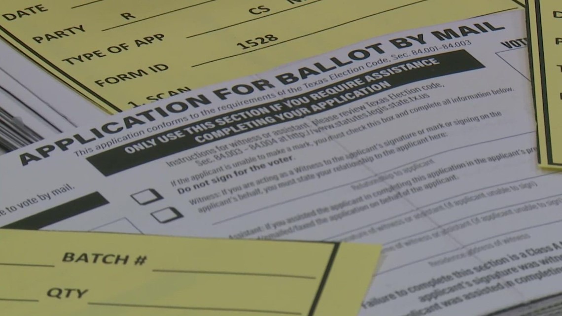 What is being done to save rejected mail-in ballot applications in Harris County