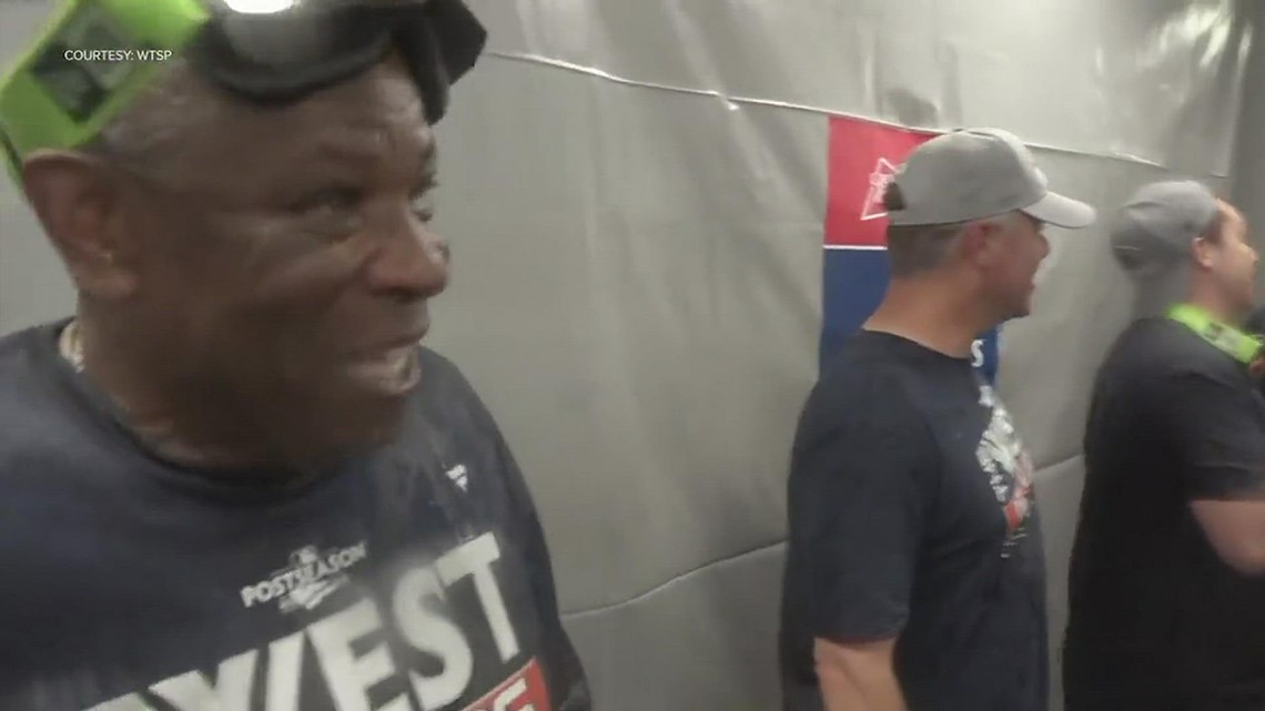 'Just keep on winning | Houston Astros manager Dusty Baker celebrates team clinching division