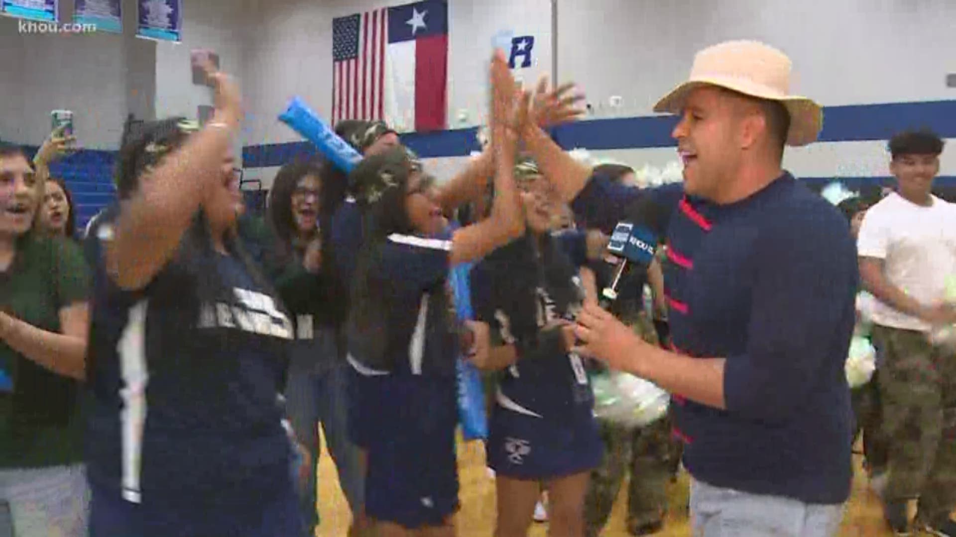 Sam Rayburn High School was pumped Friday morning for the team's matchup against Humble.