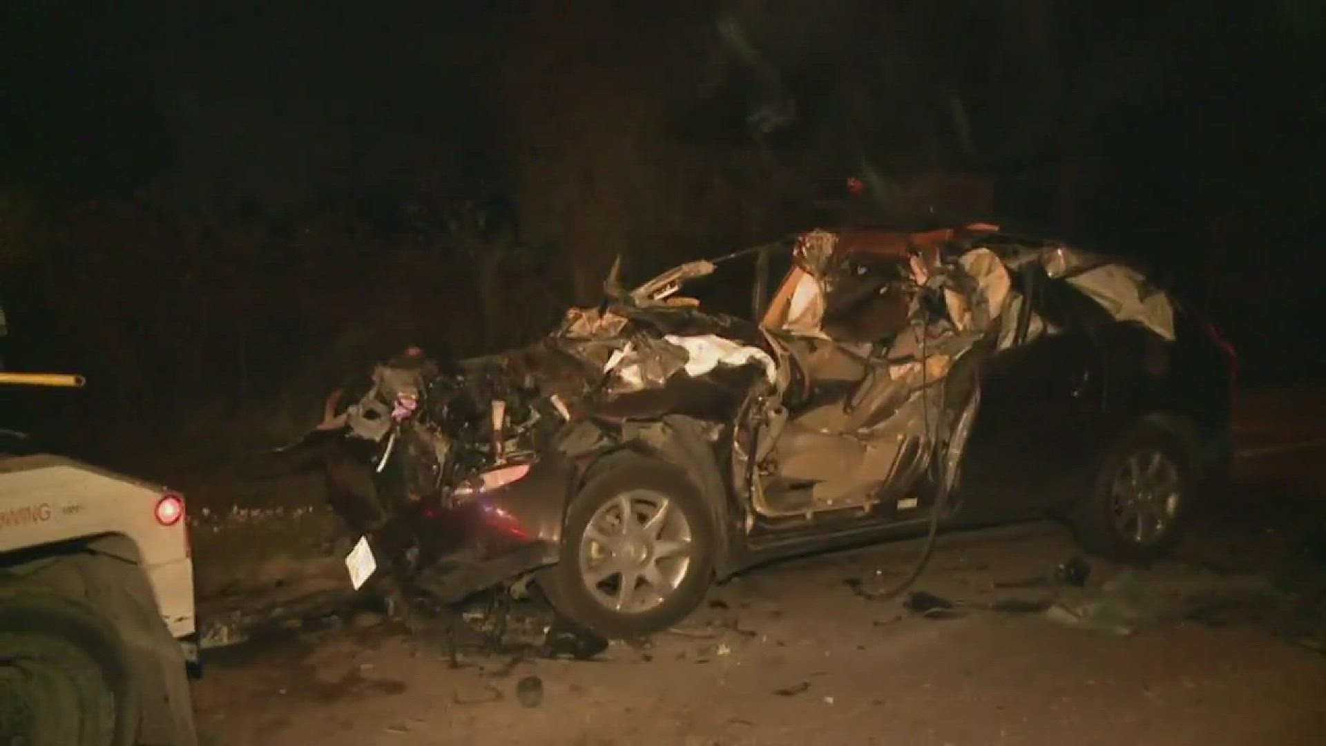 Woman killed after crash into 18-wheeler | khou.com