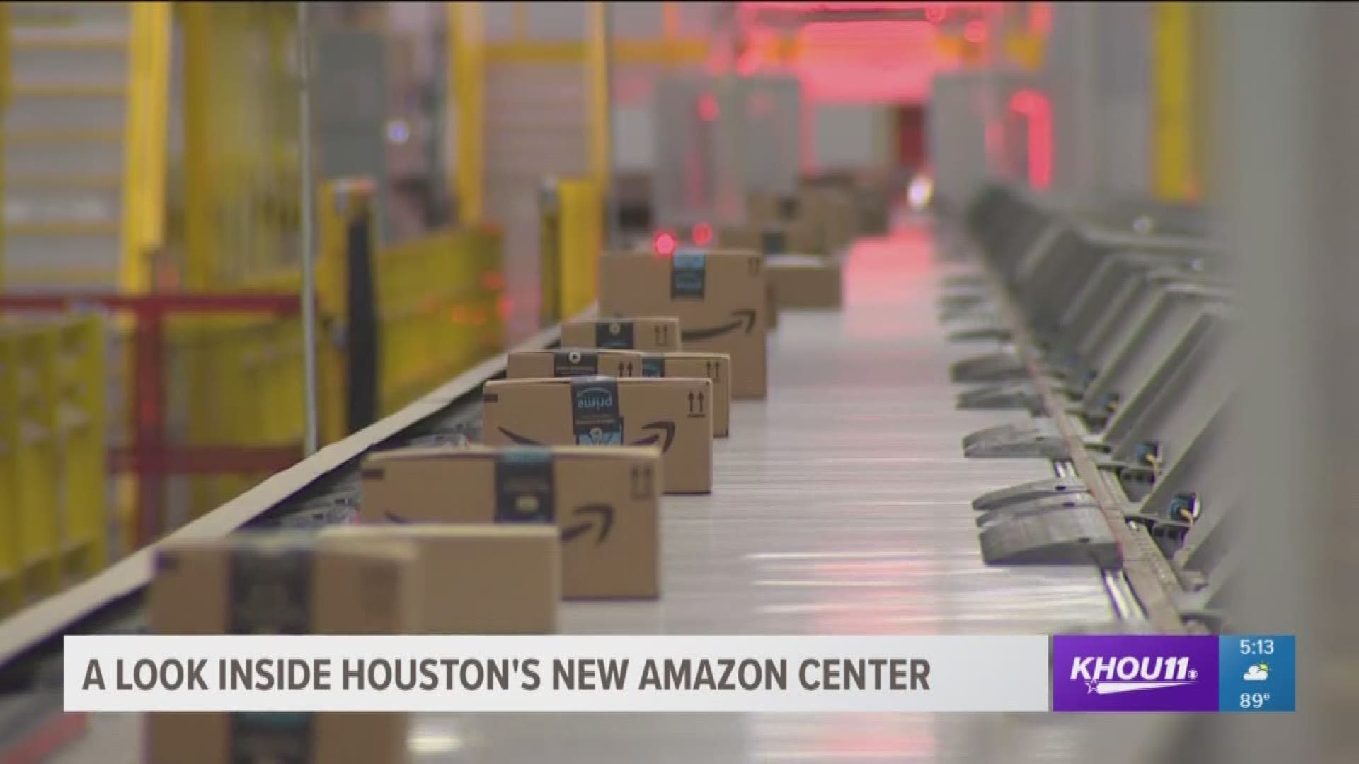 Online retail giant Amazon opened the doors to its Houston fulfillment center Friday.