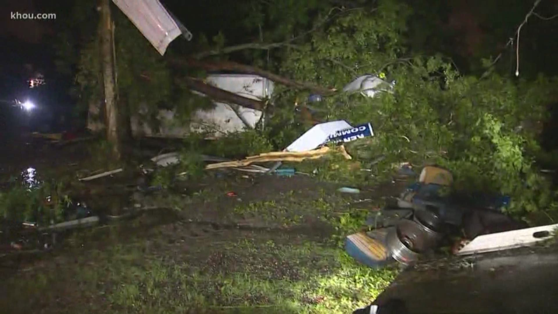 A tornado touched down Wednesday in CHambers County, causing damage in some areas.
