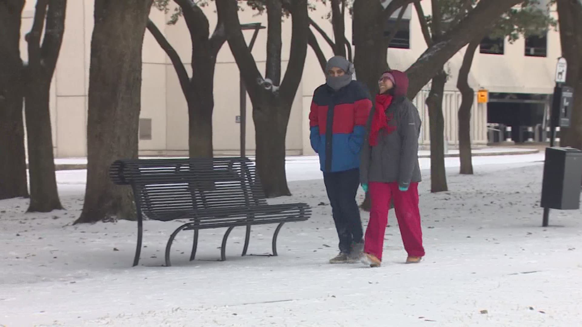 Houston is a winter wonderland, but doubt be fooled, road conditions are still hazardous. Many Houstonians still headed out Monday to explore.