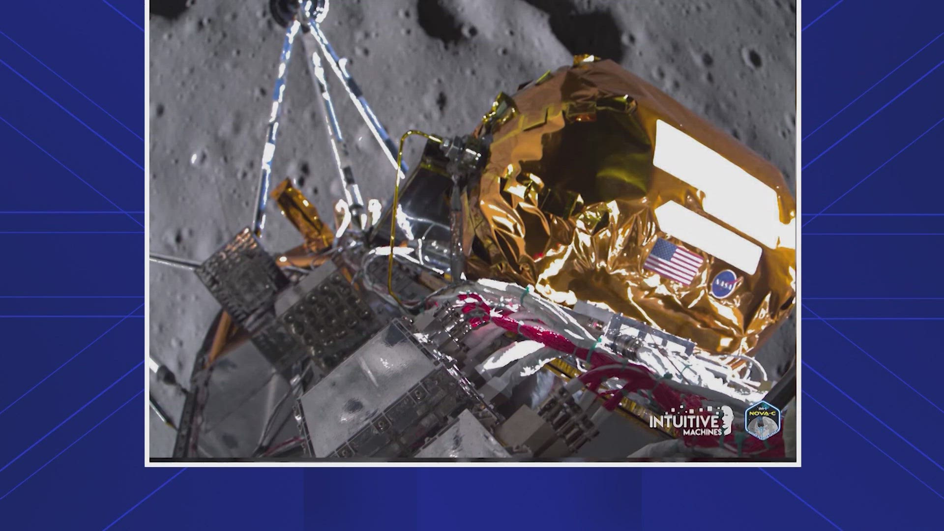 The lunar lander, nicknamed Odie, is expected to run out of power Wednesday morning.