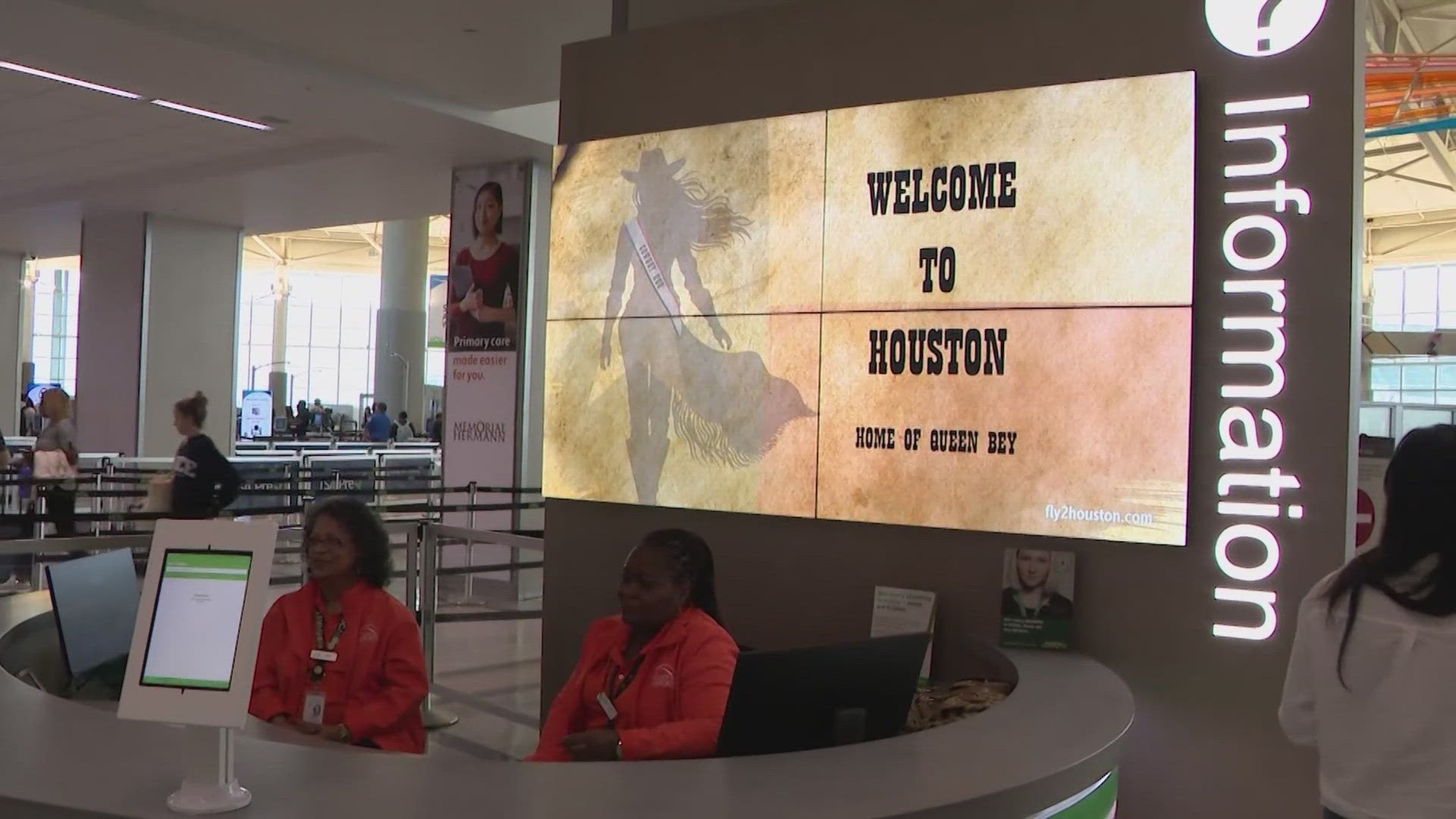 Houston’s Hobby Airport is rolling out a Cowboy Carter-themed welcome for Beyoncé fans traveling for her concert weekend.