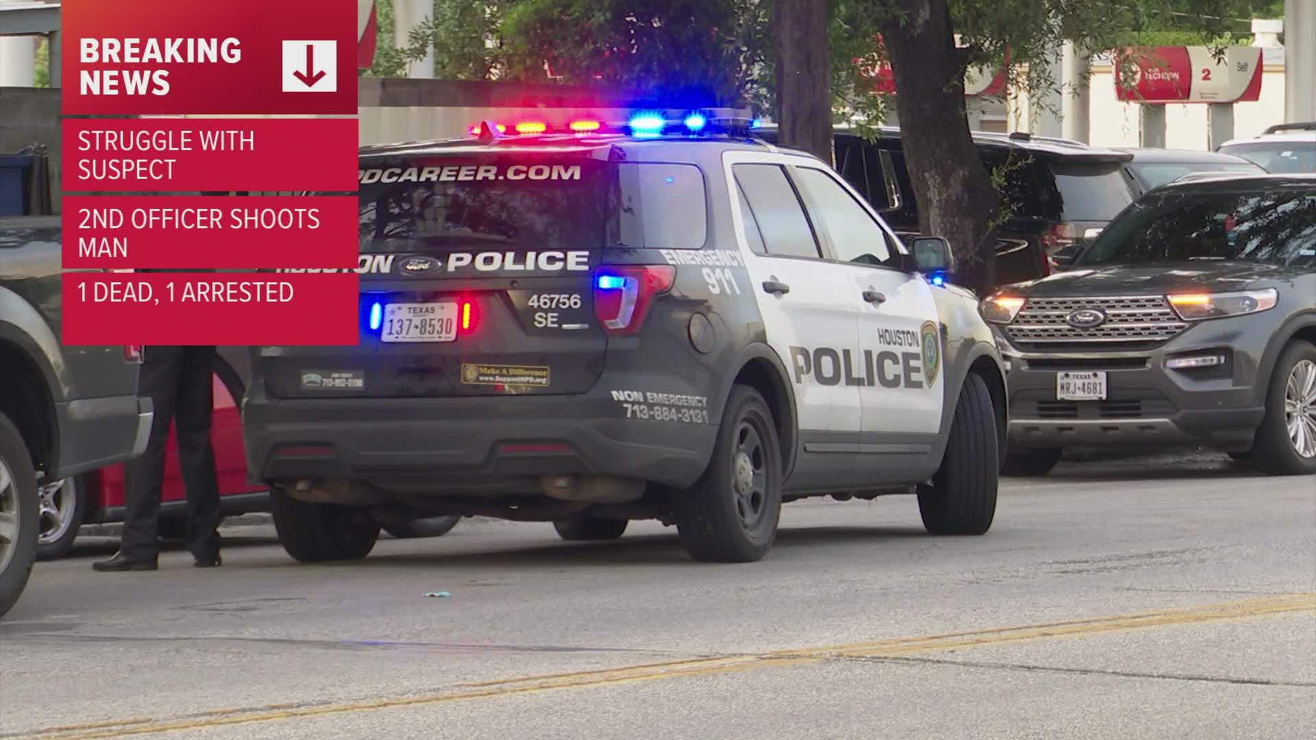 The Houston Police Department said the shooting was reported at about 6 p.m. in the 7500 block of Park Place Boulevard.