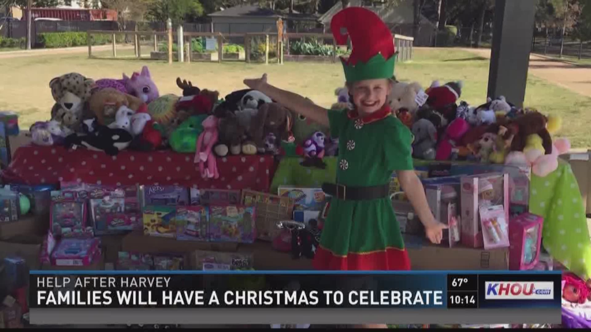 A Christmas toy drive was held in Houston for Hurricane Harvey victims on Sunday, giving hope to families who lost so much in the storm. 