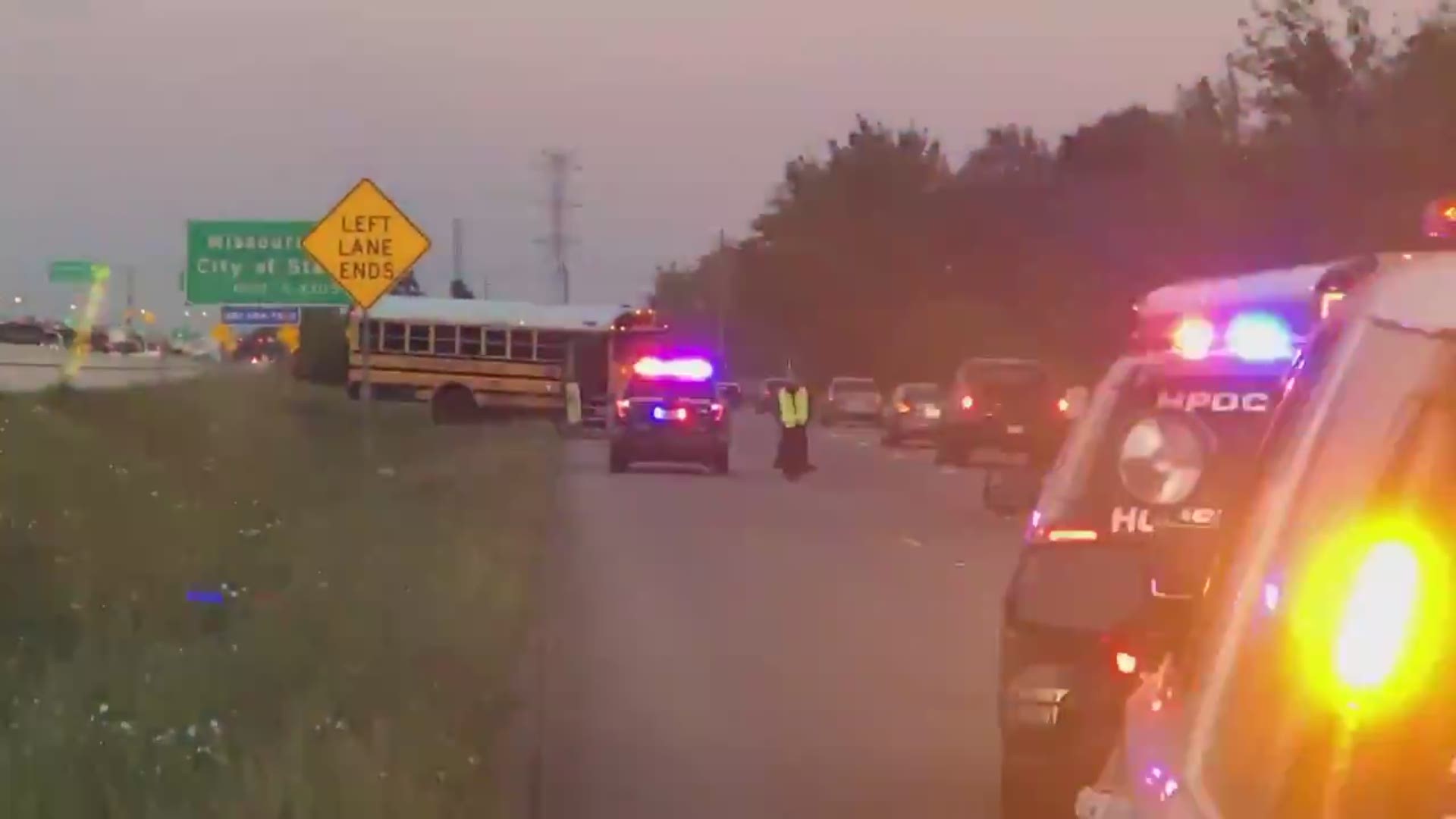 A Houston ISD bus was involved a collision on the Beltway 8 South near Fondren in southwest Houston Tuesday morning.