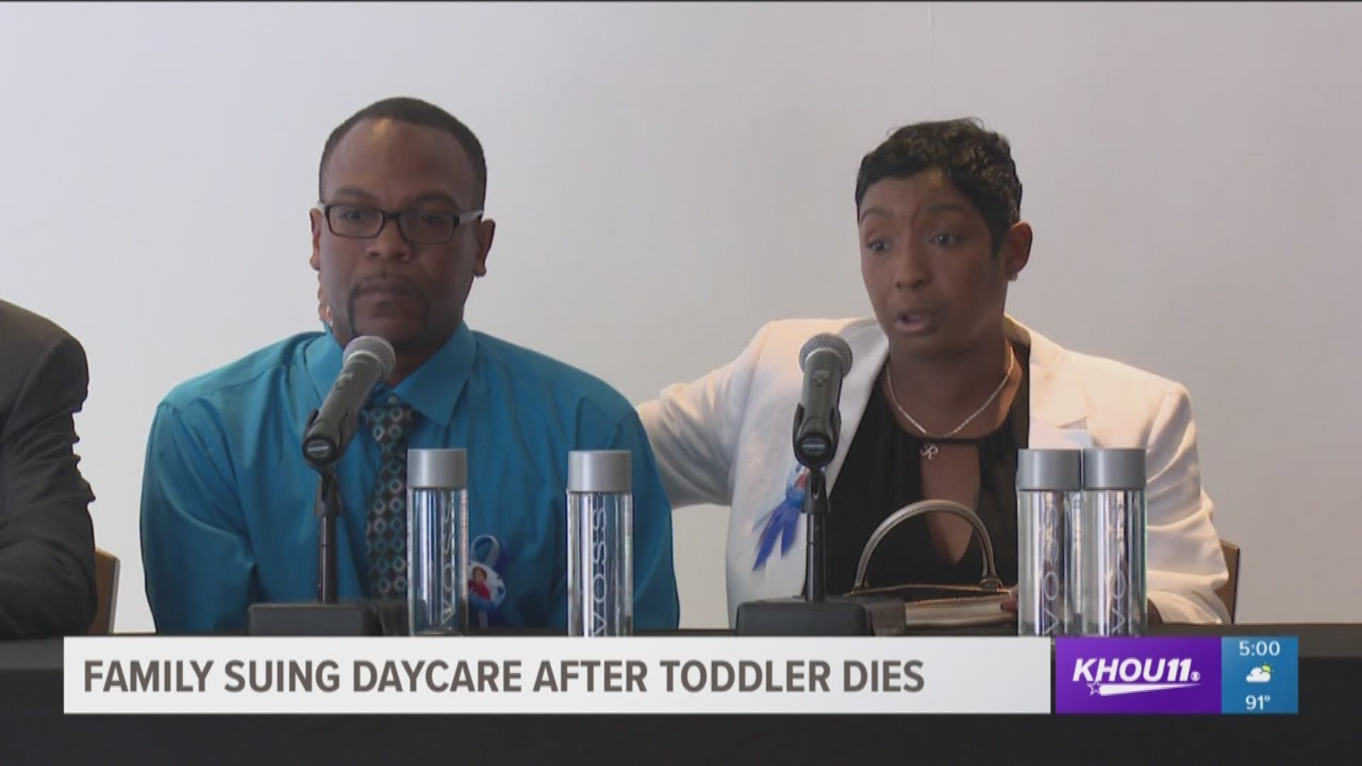 In an emotional interview with their attorney, the parents of the toddler who died after being left in a hot van spoke to the media Tuesday about the lawsuit they have filed against the daycare allegedly responsible for their son's death.