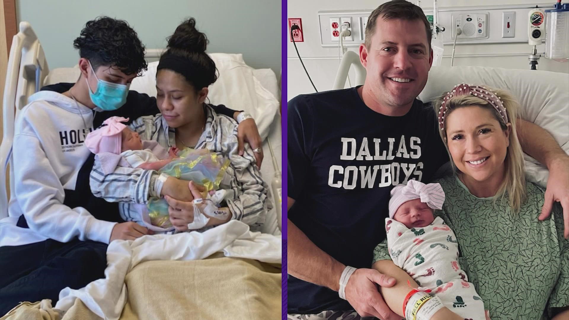 Two baby girls, Annalise Carrion and Presley Vaclavik, came into this world at a special time on a special date at two Houston hospitals after two days of labor.