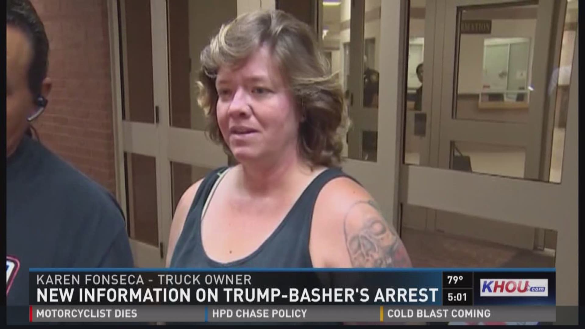 A Trump basher making news around the world ended up in jail Thursday night. Now we're getting new information about the arrest of Karen Fonseca and why it came the day after her "F__ k Trump" sticker was publicized. Fort Bend County Sheriff Troy Nehls' o