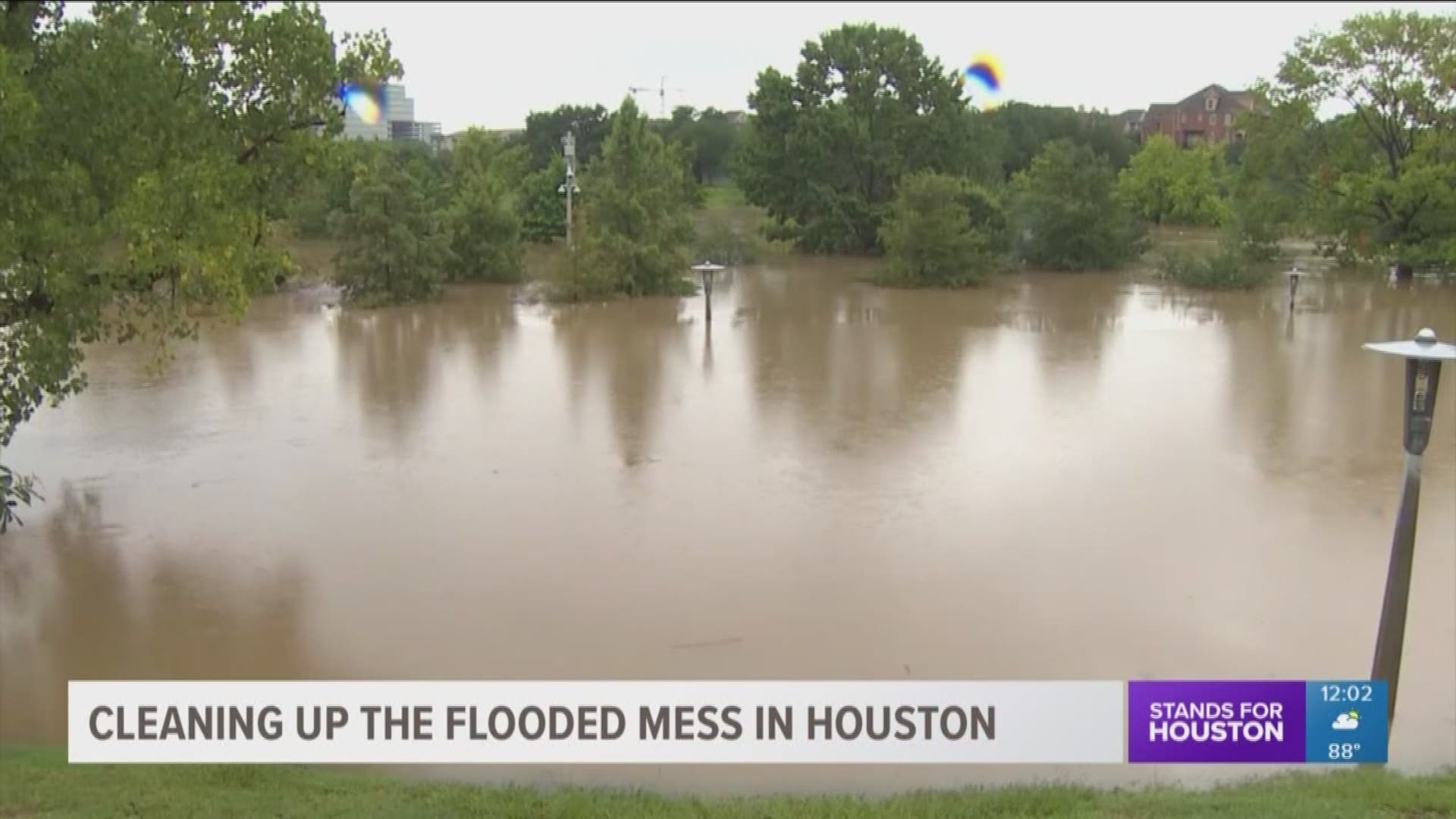 Cleanup is underway throughout Houston after thunderstorms flooded much of the city on Wednesday. 
