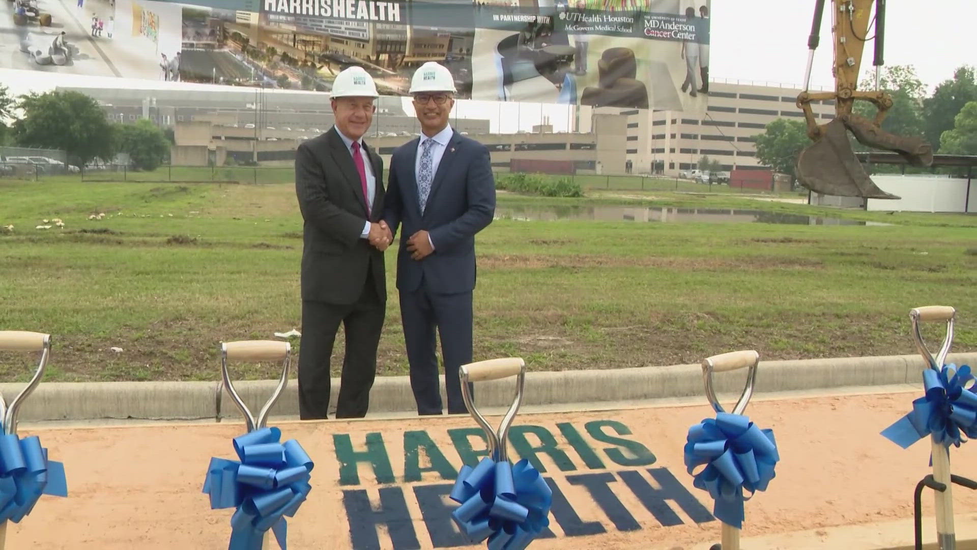 Houston Mayor John Whitmire was among those breaking ground at the site of the new trauma center.