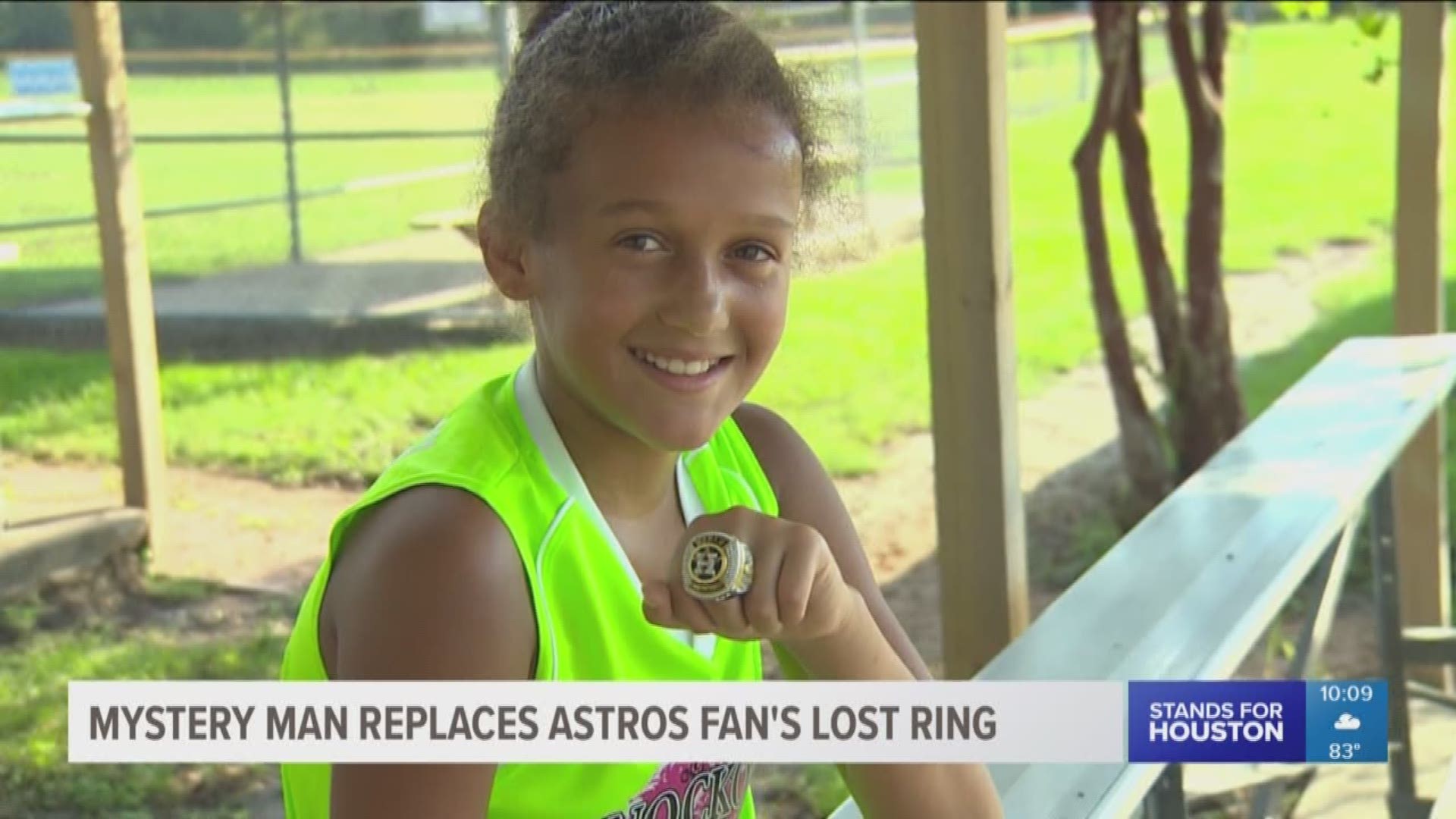 A mom says her daughter accidentally lost her Astros giveaway ring at the game last night, but a kind man behind her gave her his.