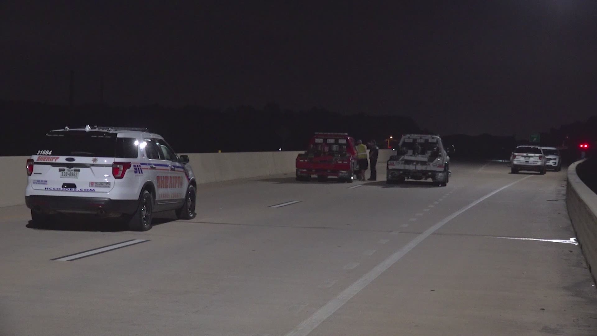 A man looking for help after his car ran out of gas on the Grand Parkway was struck and killed by a driver trying to avoid him early Saturday morning, deputies said.
