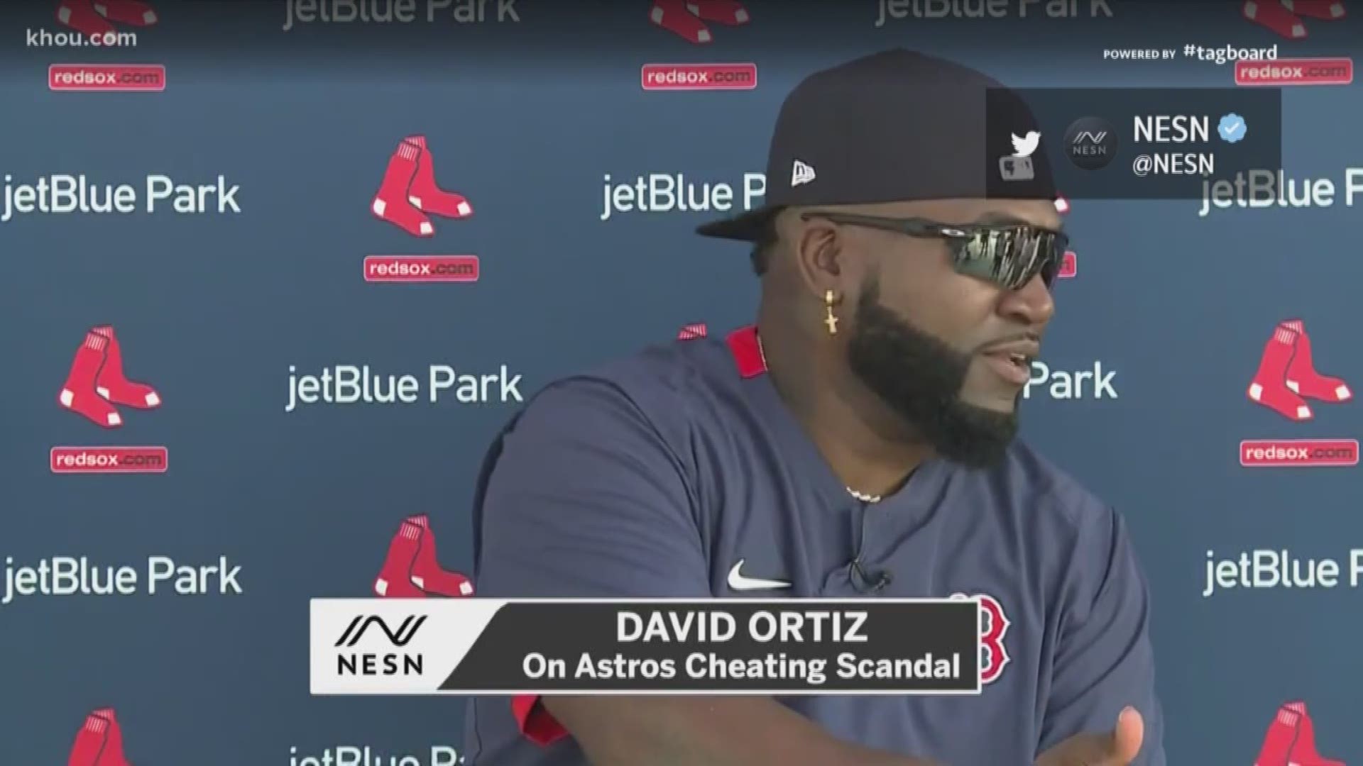 “Big Papi” David Ortiz told reporters he believes whistleblower Mike Fiers looks like a "snitch" for going on the record with the Astros' sign-stealing scheme.