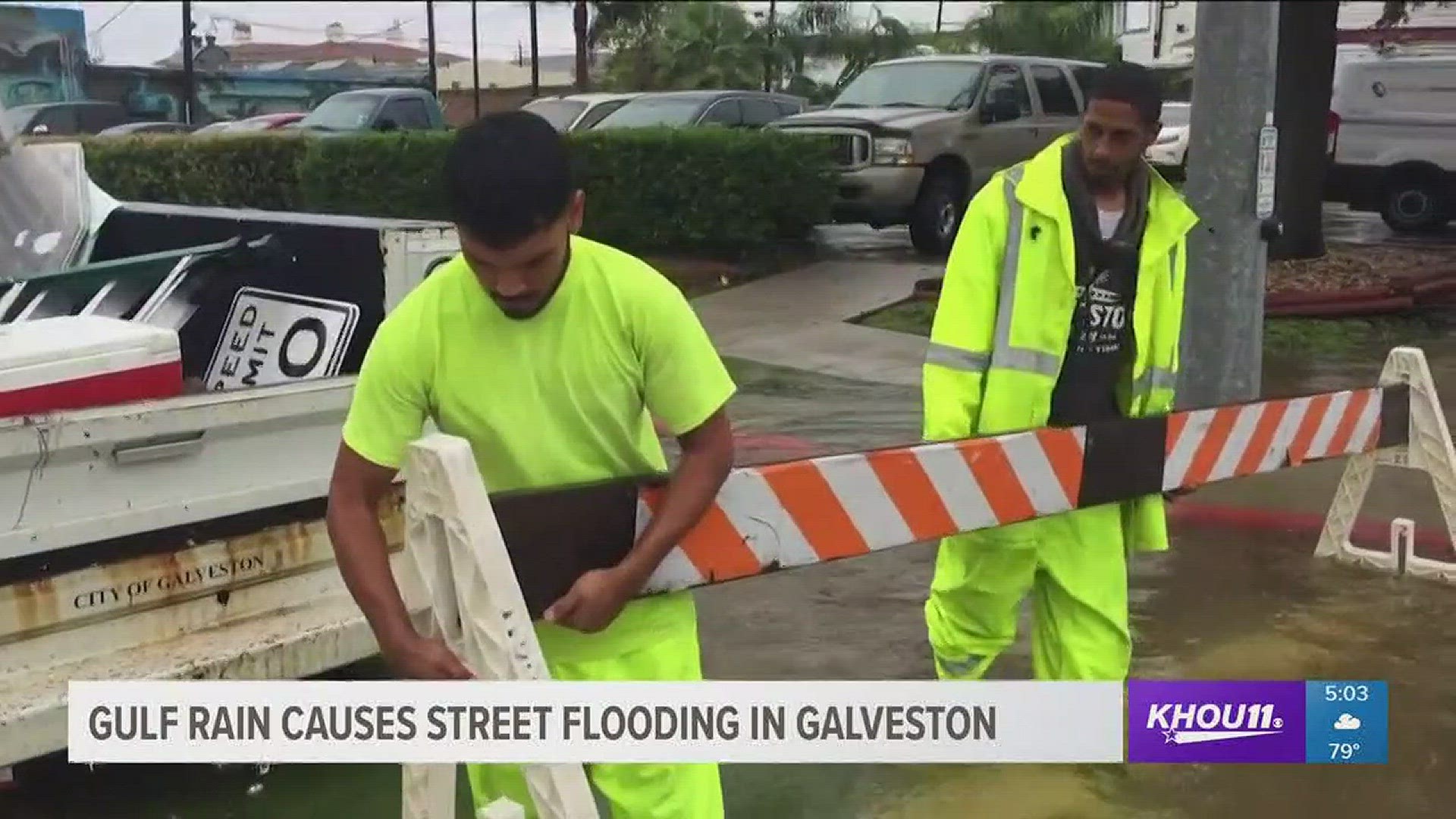 Many residents woke up to flooded streets on Galveston Island early Friday as rain bands from a disturbance in the Gulf moved ashore.