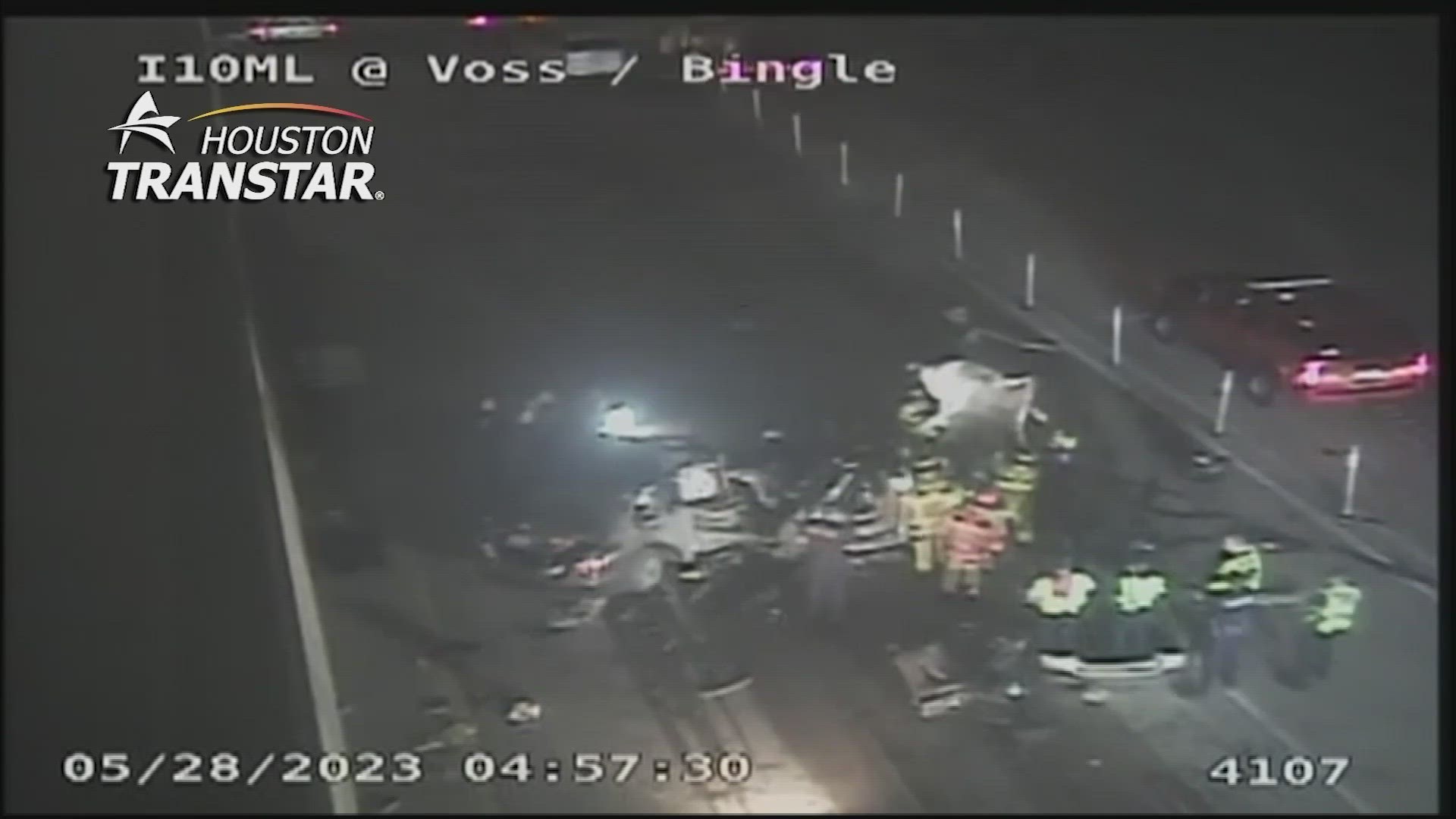 Crews cleared the scene on I-10 at Bingle around 6 a.m. Sunday.