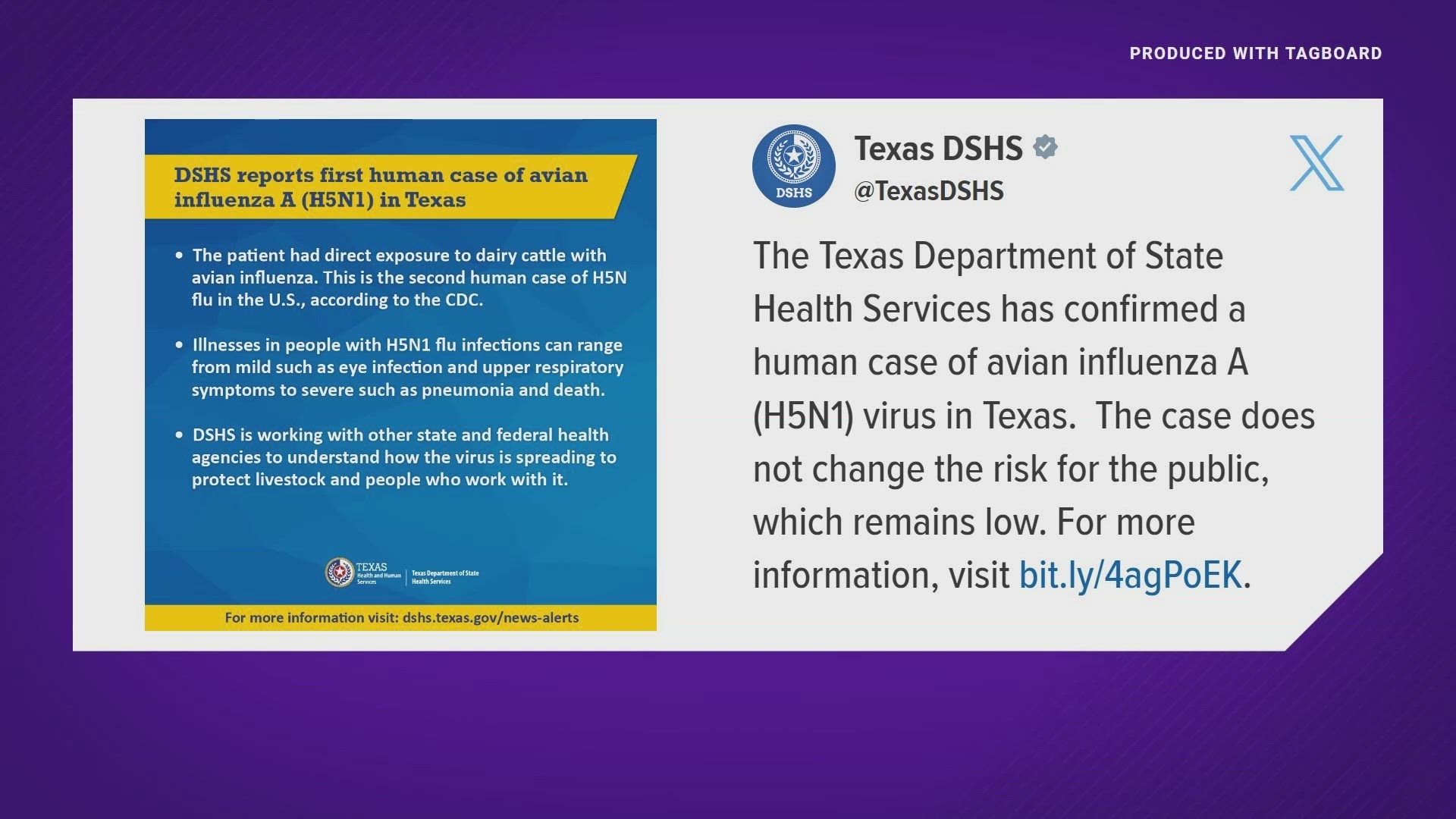 State officials said the patient came in contact with cattle suspected of being infected.