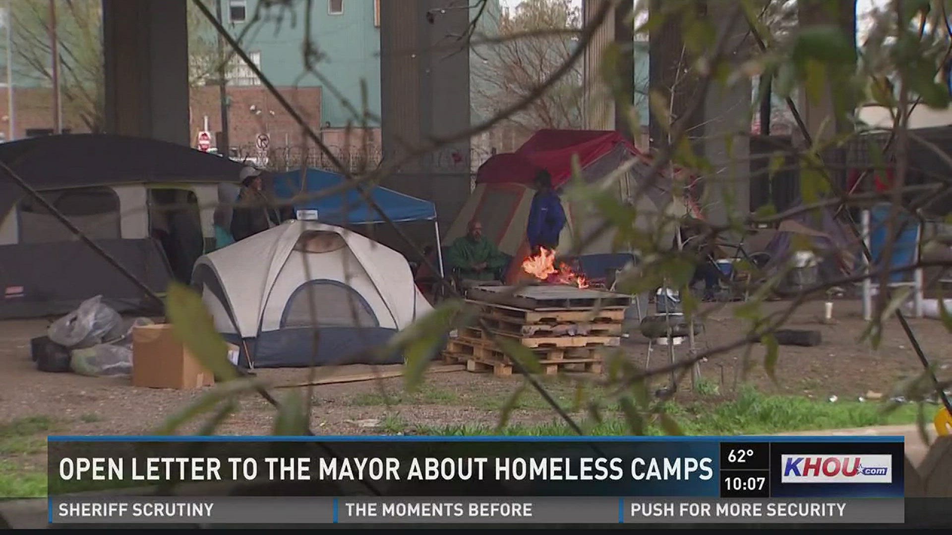 Members of Houston encampment near Minute Maid found work related