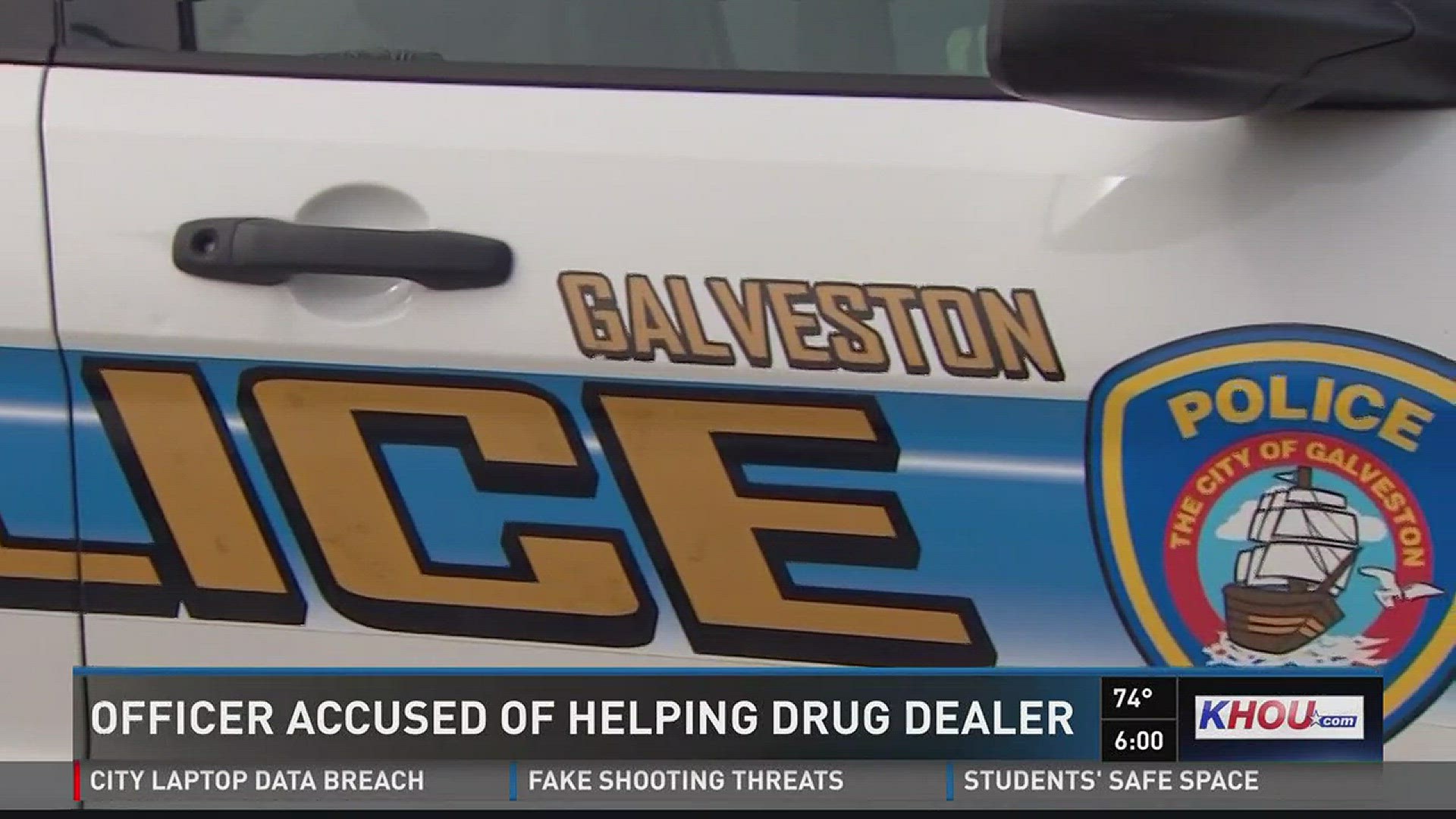 A Galveston cop was arrested by fellow officers Friday morning accused of helping a members of a suspected prescription drug ring avoid arrest.Officer John Rutherford, 40, is charged with organized criminal activity, misuse of official information and ta