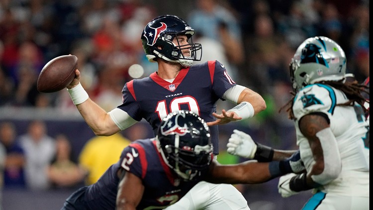 Darnold, defense lead Panthers past Texans; McCaffrey hurt