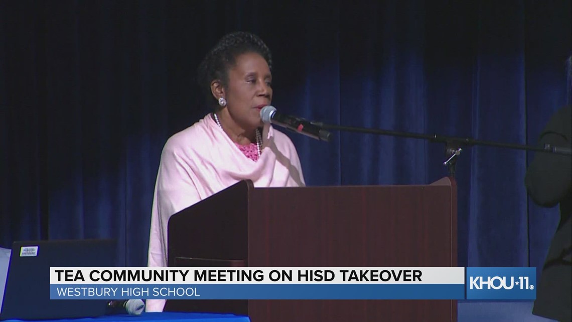 Congresswoman Sheila Jackson Lee speaks at Texas Education Agency community meeting on HISD takeover
