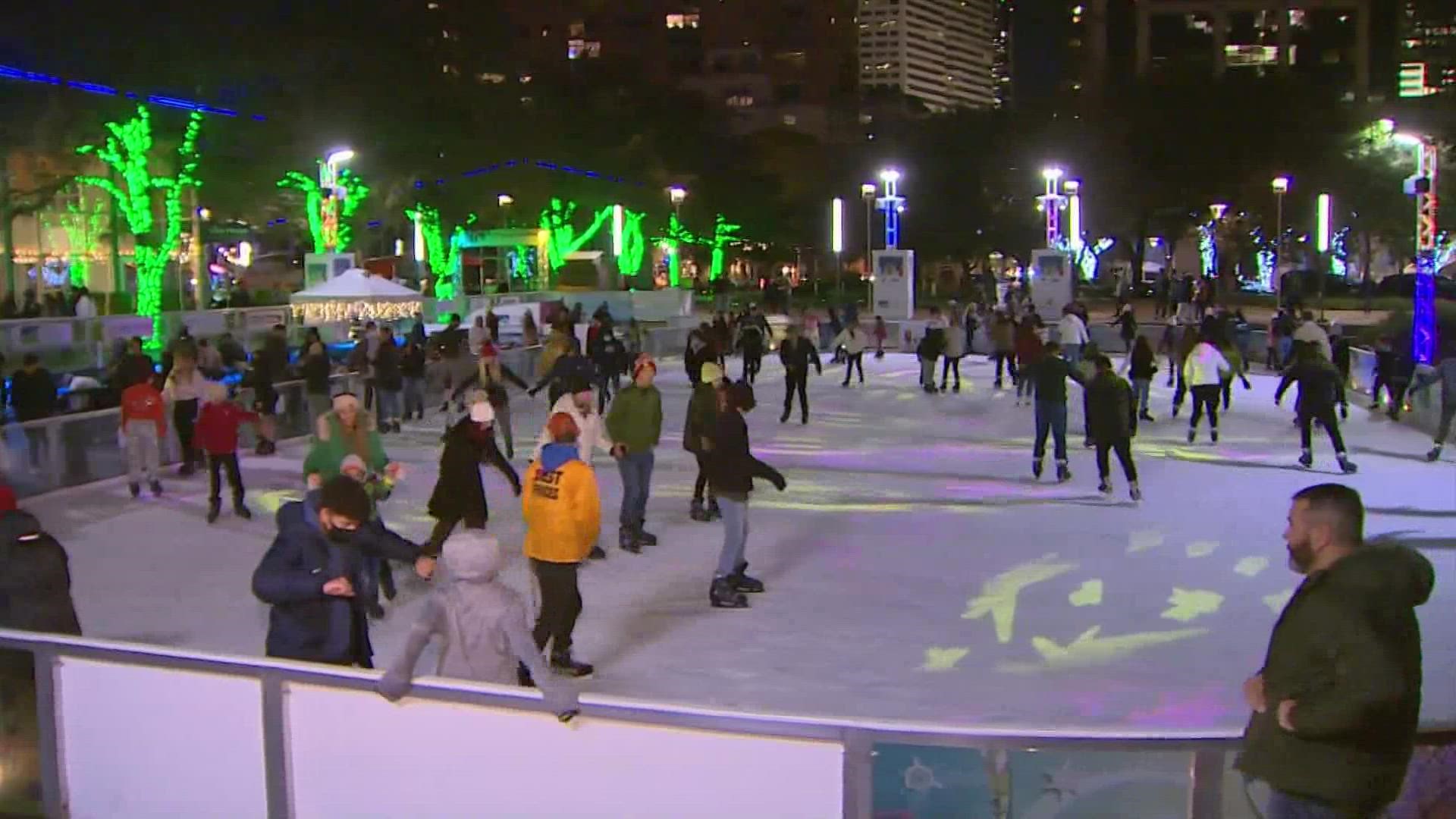 The temperatures dropped quickly in Houston overnight and many people decided to take advantage of the cold weather.