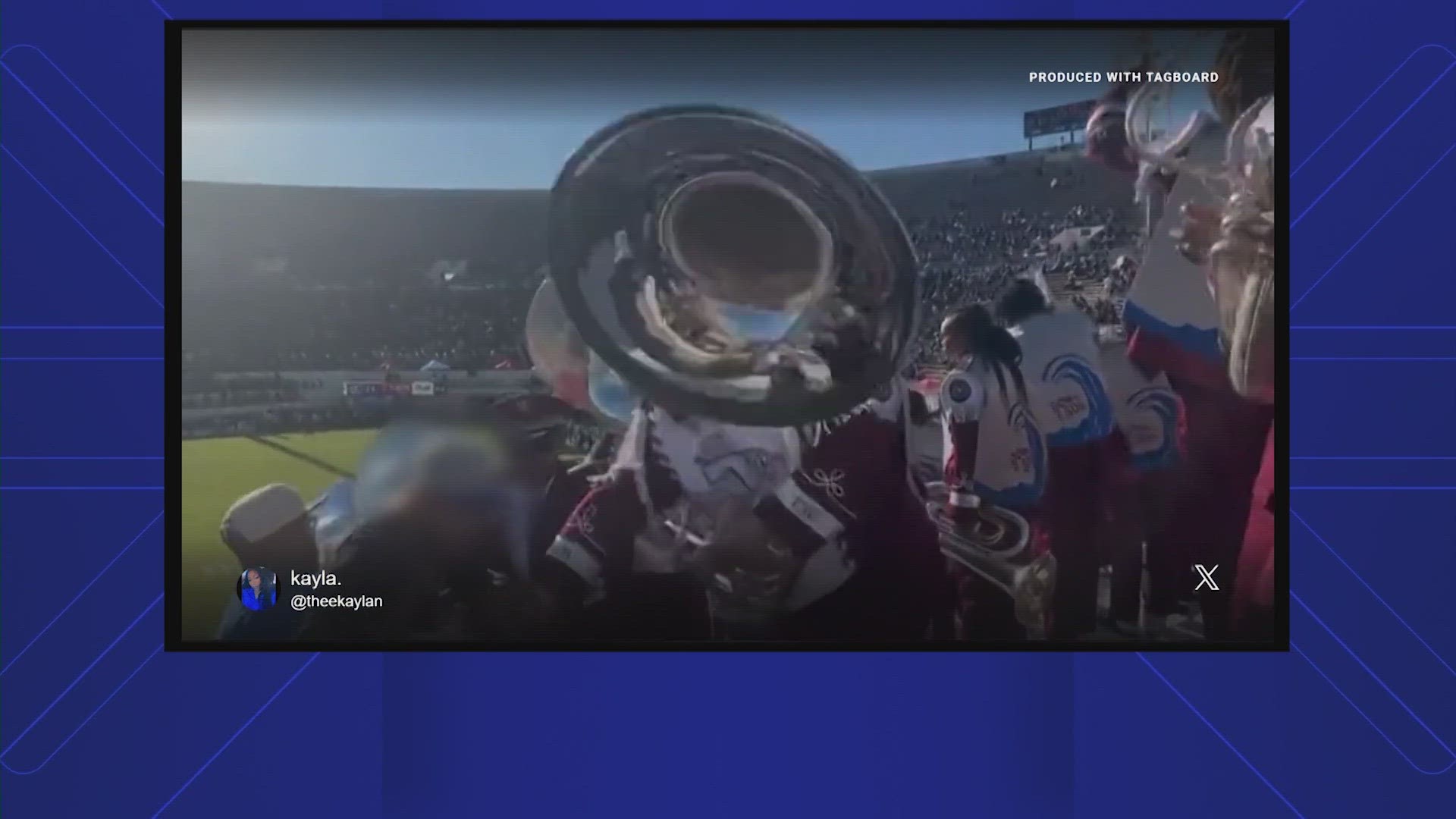 In the video, which was shared without sound, the fan appears to be yelling at the sousaphone player before the band member hit the man in the face four times.