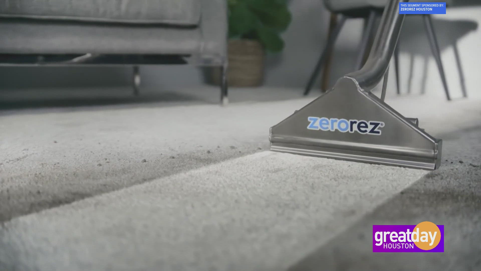 Kyle Peterson, with Zerorez Houston, shows how Zerorez can clean your floors without harsh detergents, leaving carpets residue free.