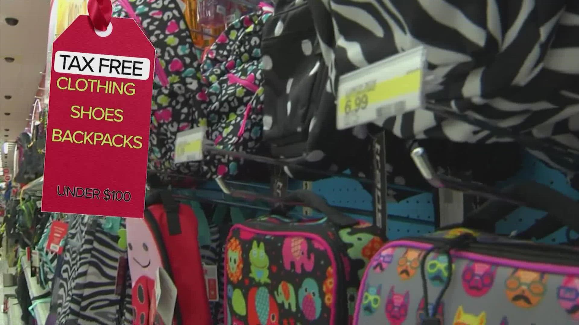 The 2021 sales tax holiday begins Friday, Aug. 6, and goes through midnight Sunday, Aug. 8. KHOU 11's Tiffany Craig reports.