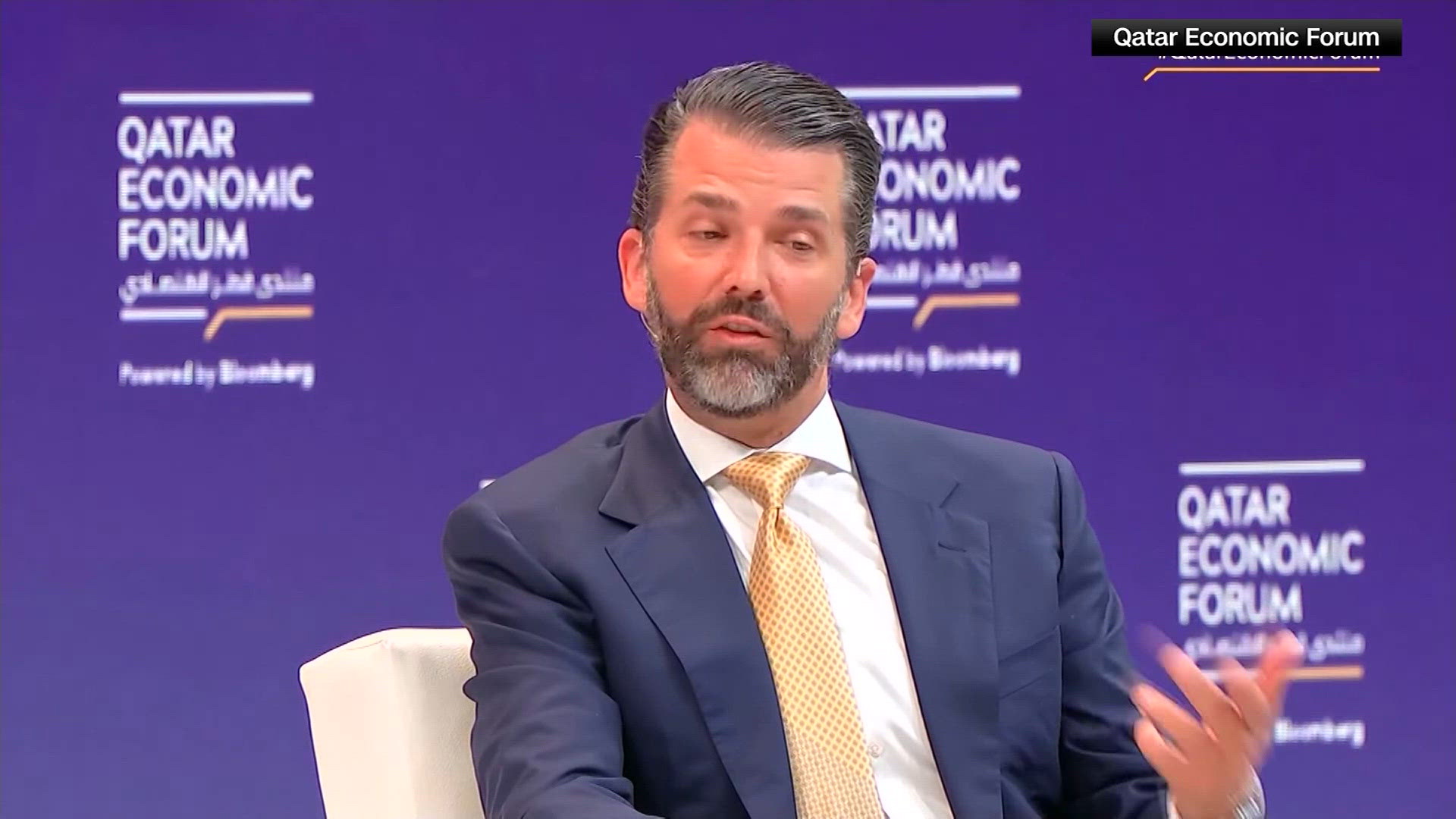 The president's son was asked during an economic forum in Doha, the capital of Qatar, if he would consider entering a presidential race once his father's term ends.