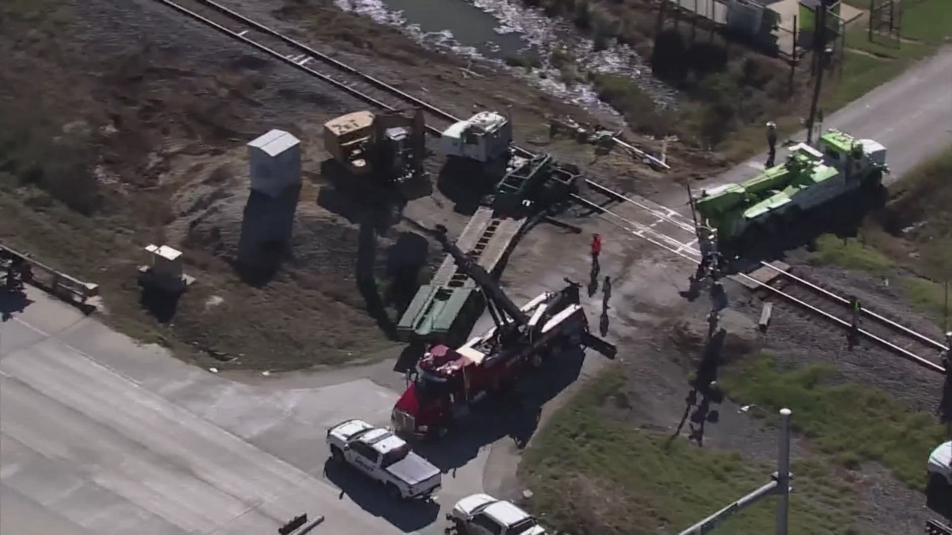 According to the Waller County Sheriff's Office, the Union Pacific train couldn't stop in time.