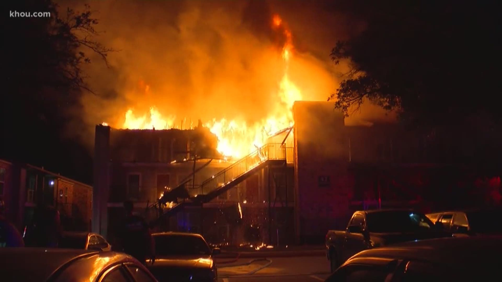 Twenty-four units were damaged in a two-alarm apartment fire in northeast Harris County early Friday morning.