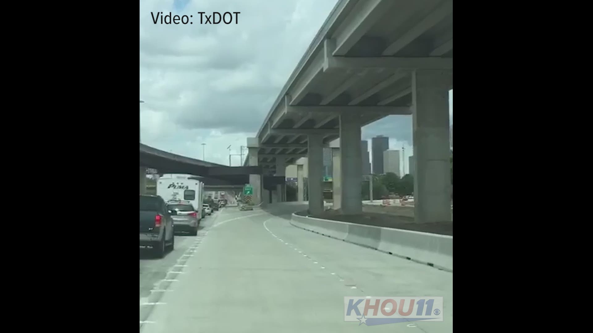 Video from the Texas Dept of Transportation shows the new exit for Gulf Freeway northbound drivers heading downtown