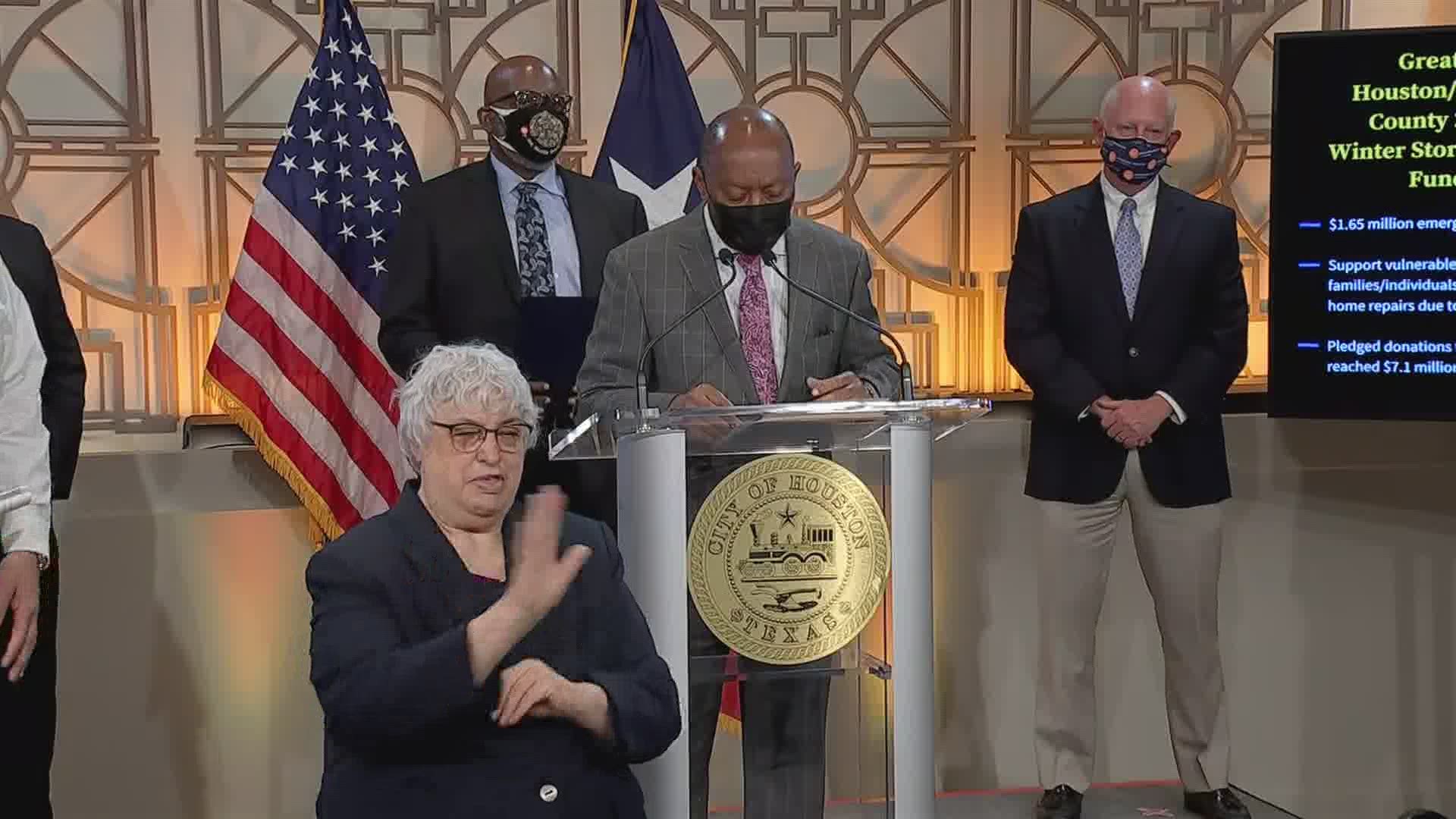 Houston Mayor Sylvester Turner announced Monday that $1.65 million in emergency grants has been approved for residents who need help repairing their homes.