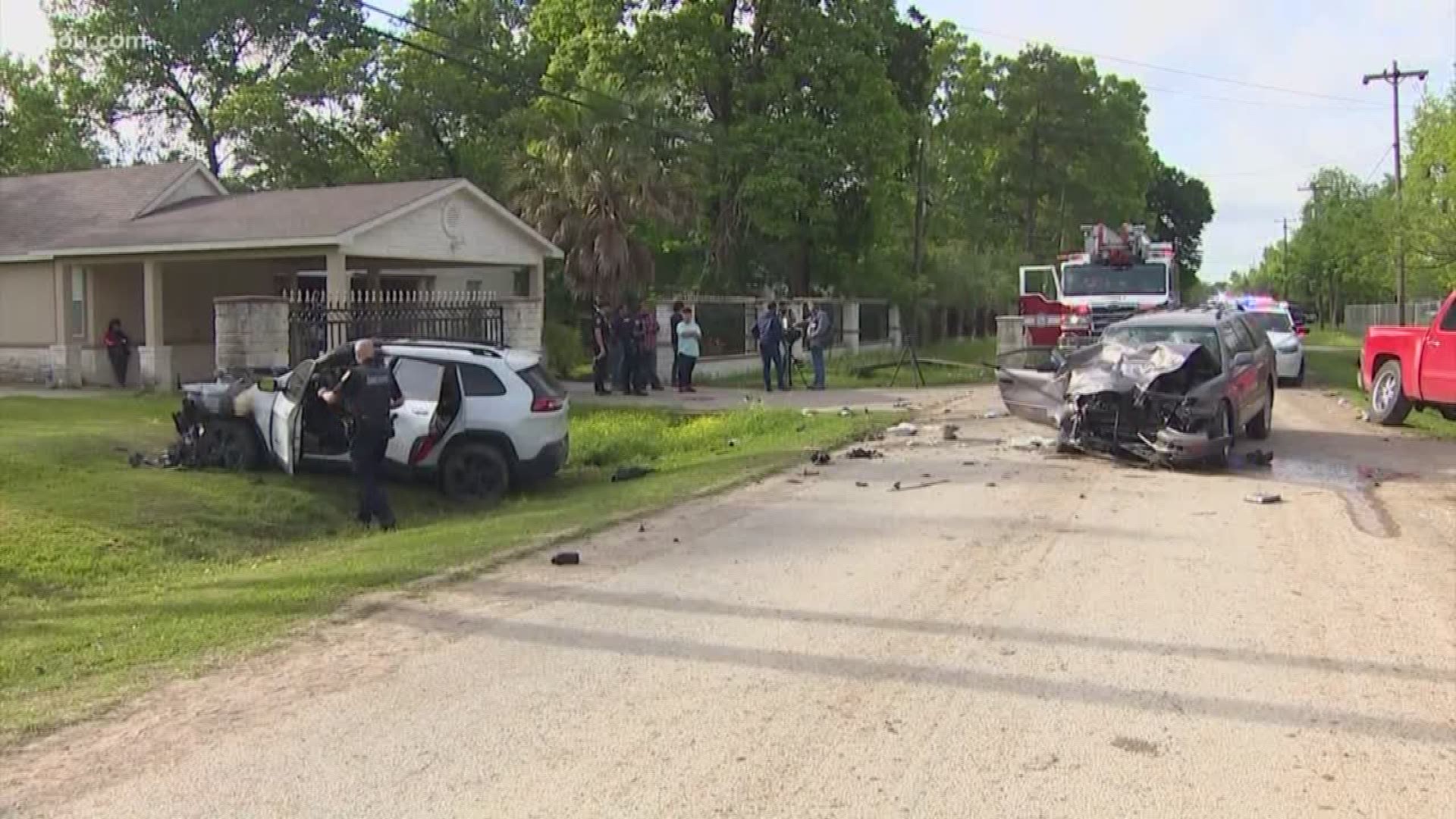 A child who was in "bad shape" according to Harris County deputies after a terrible crash Tuesday morning in the northeastern part of the county.